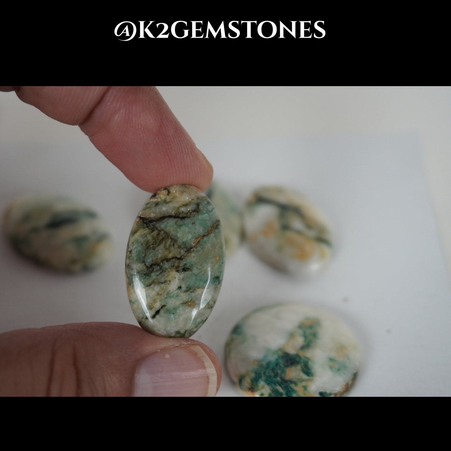 Mariposite Cabochons – 5 Pieces | Natural Green Quartzite | Mostly 10–35mm | Hand Polished by k2gemstones