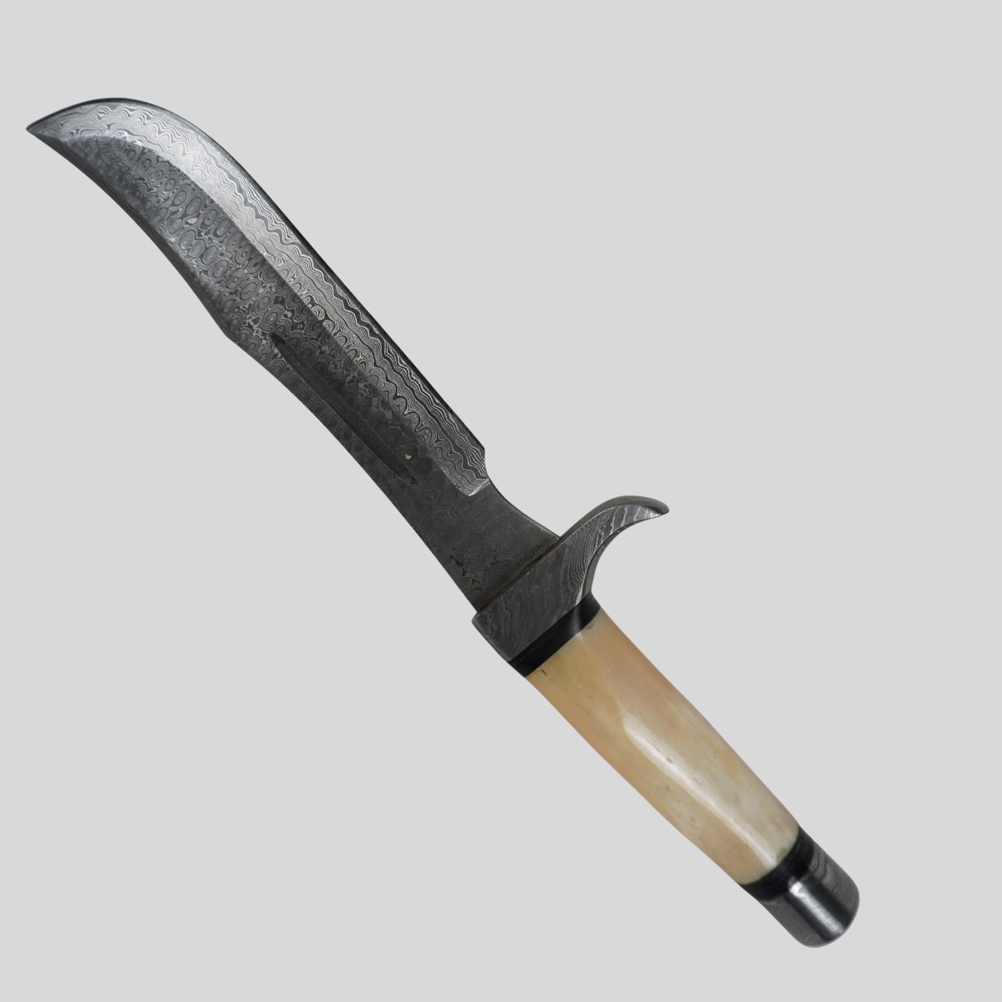 Extra-large handmade Damascus steel fixed blade knife