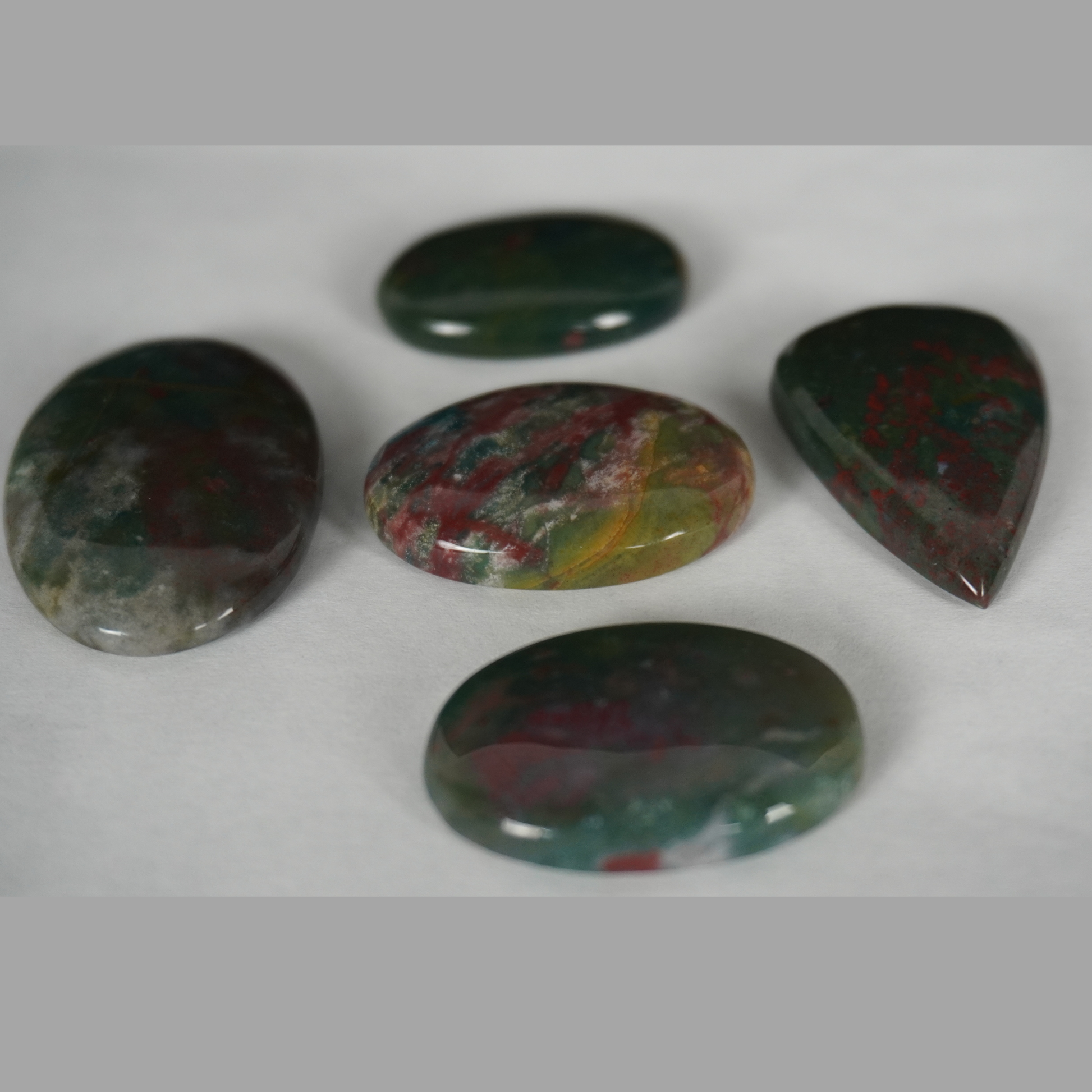 Bloodstone cabochons,