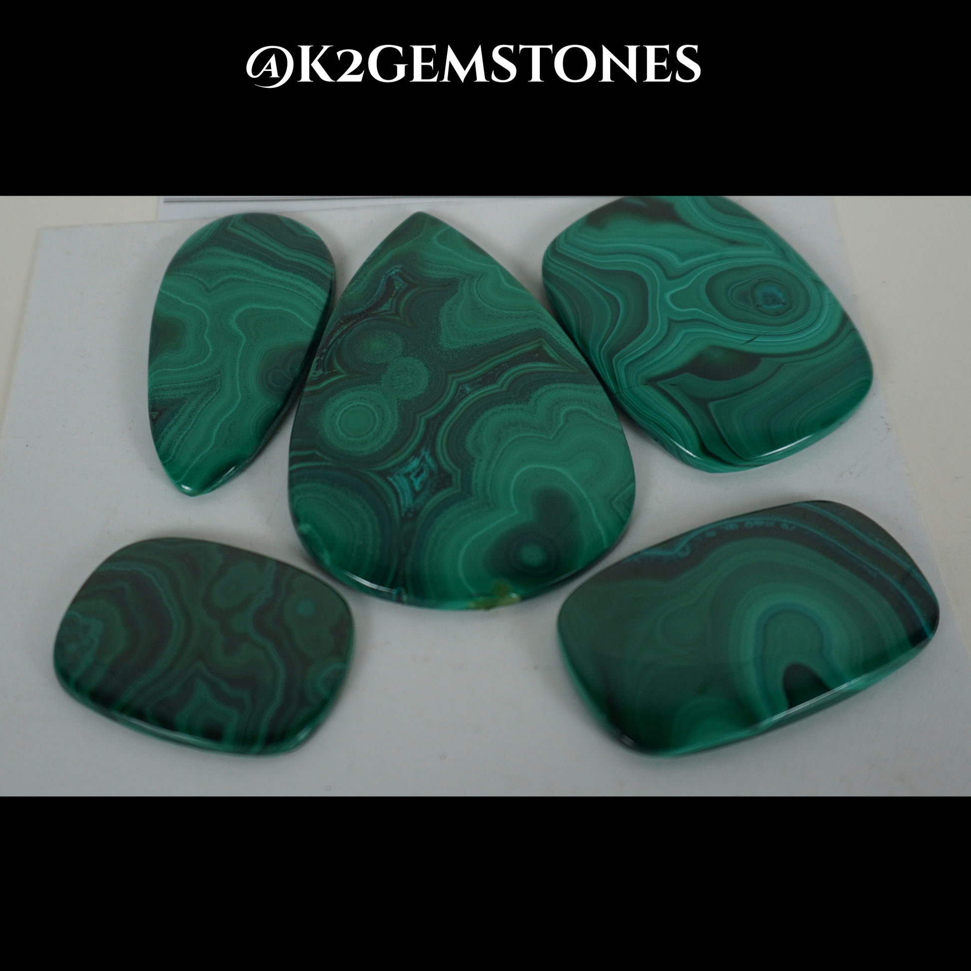 Malachite cabochons