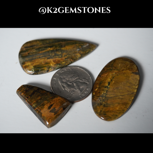 Nellite Stones Cabochons – 3 Pieces | Mixed Free Sizes 17–45mm | Natural Gemstones | Hand-Selected & High Polish Finish | By k2gemstones