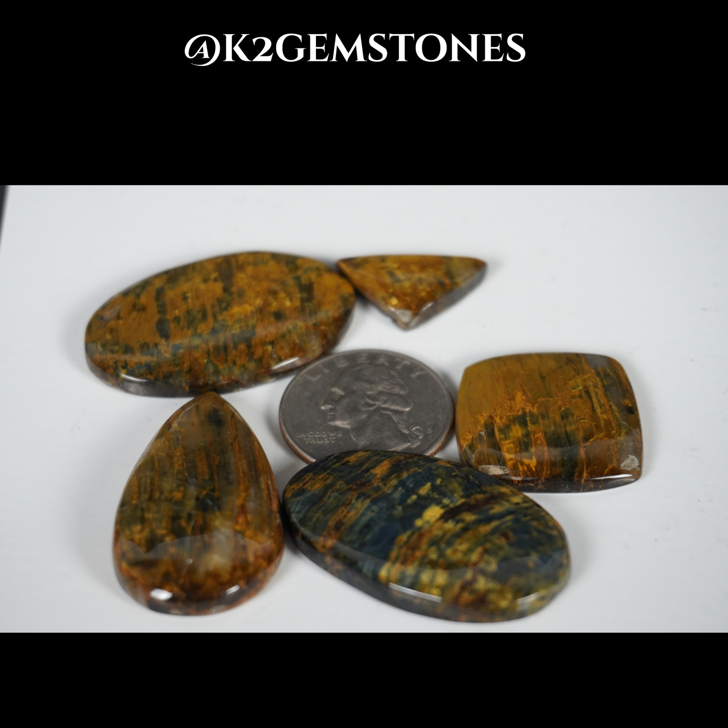 Nellite Stone Cabochons – 5 Pieces | Natural Gemstone | Mixed Free Sizes | Jewelry Making Supplies by K2Gemstones