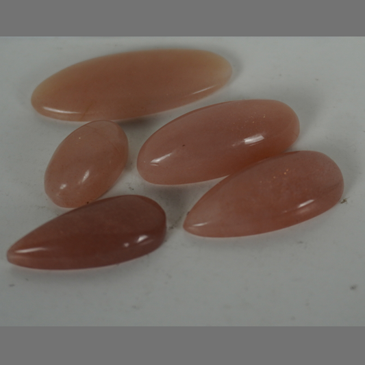 Peach moonstone cabochons