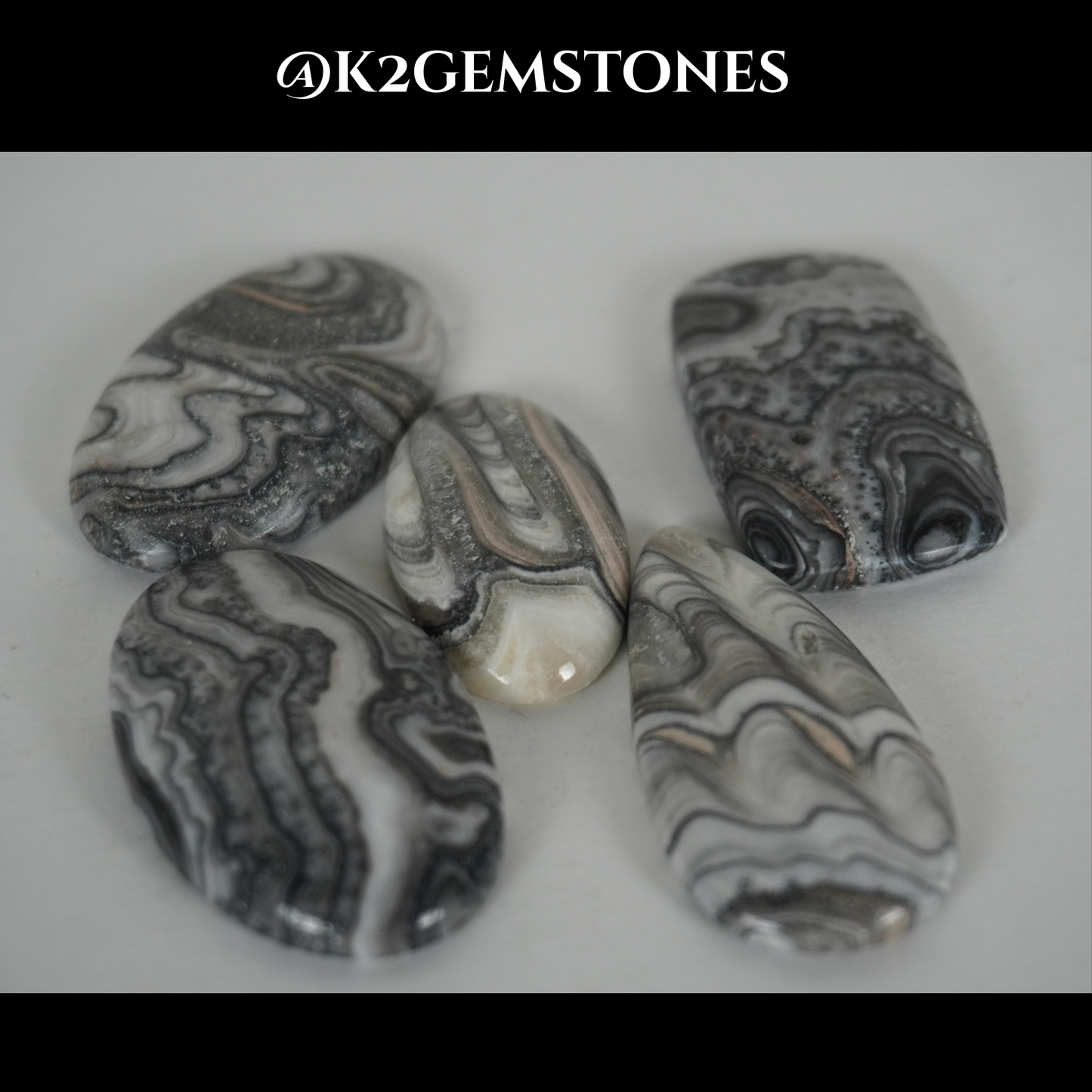 Zebra Calcite cabochons