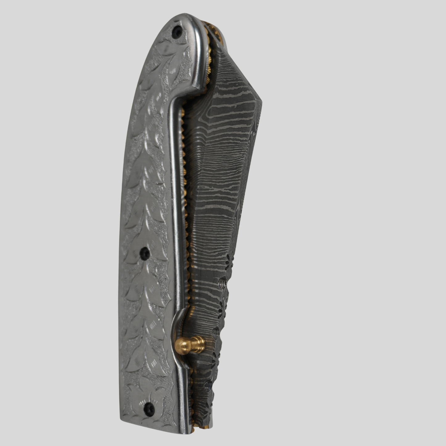handmade damascus folding knife