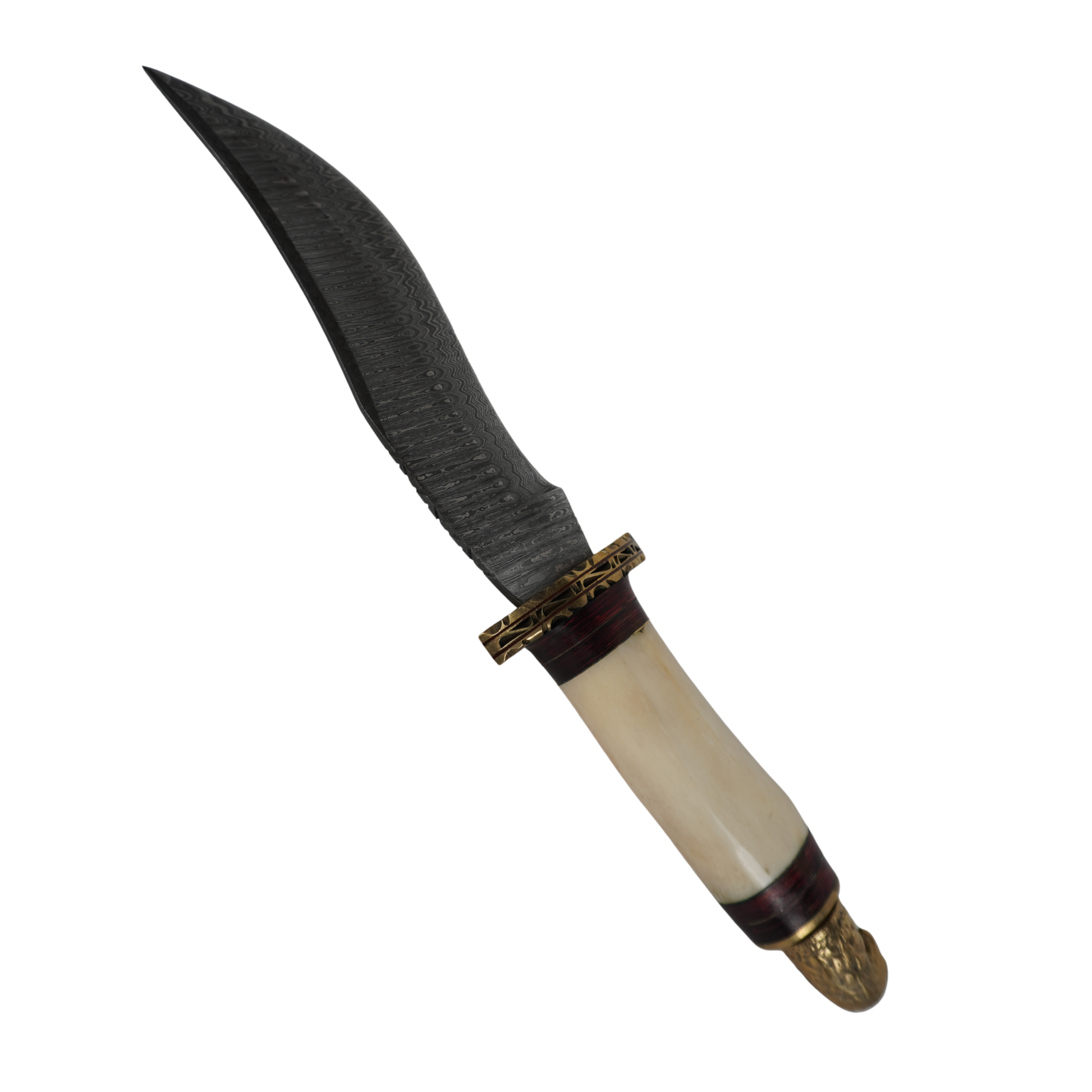 handmade damascus fixed blade knife