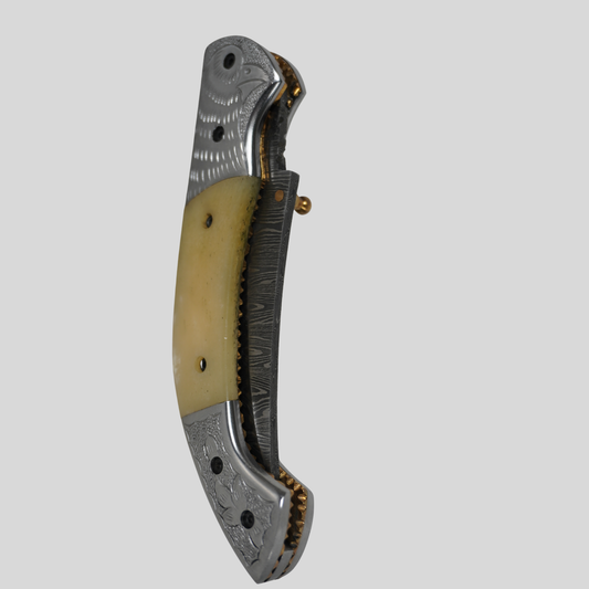 handmade damascus pocket knife