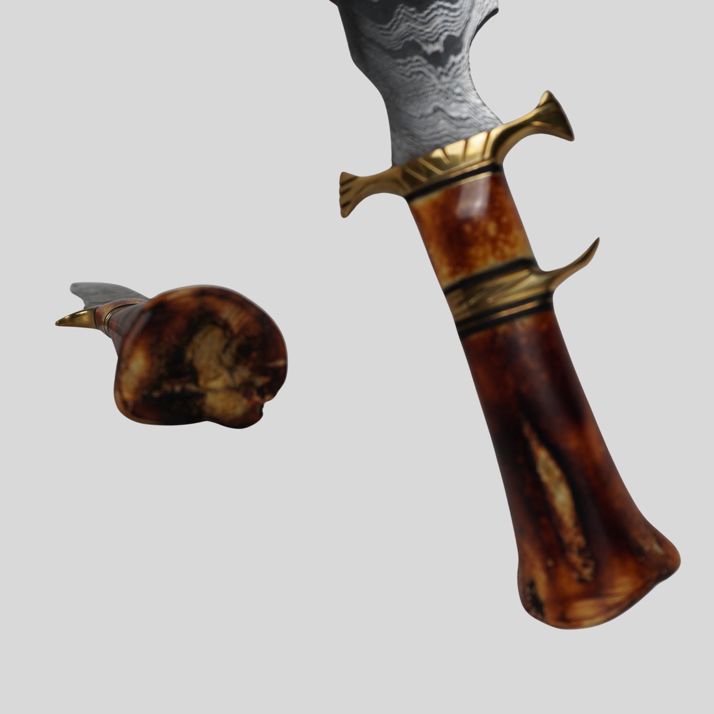 handmade damascus fixed blade knife