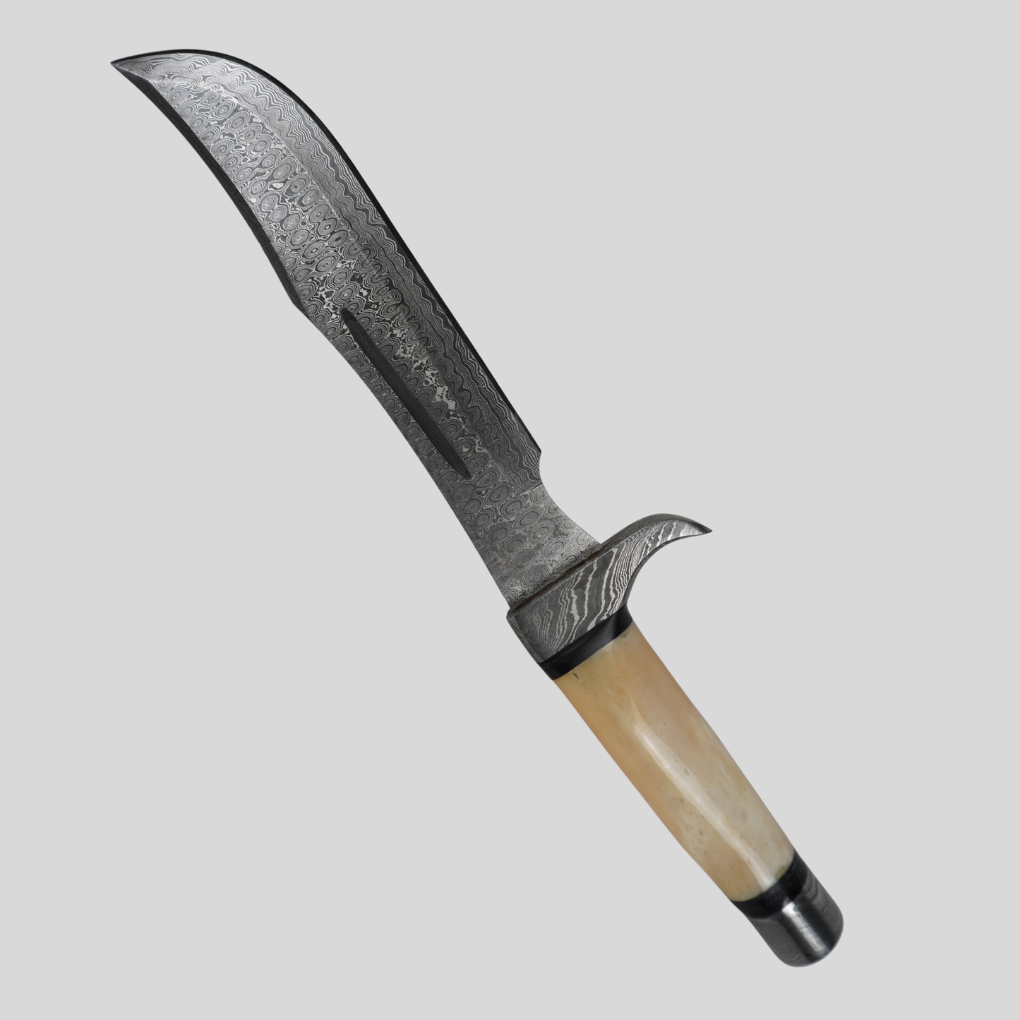 Extra-large handmade Damascus steel fixed blade knife