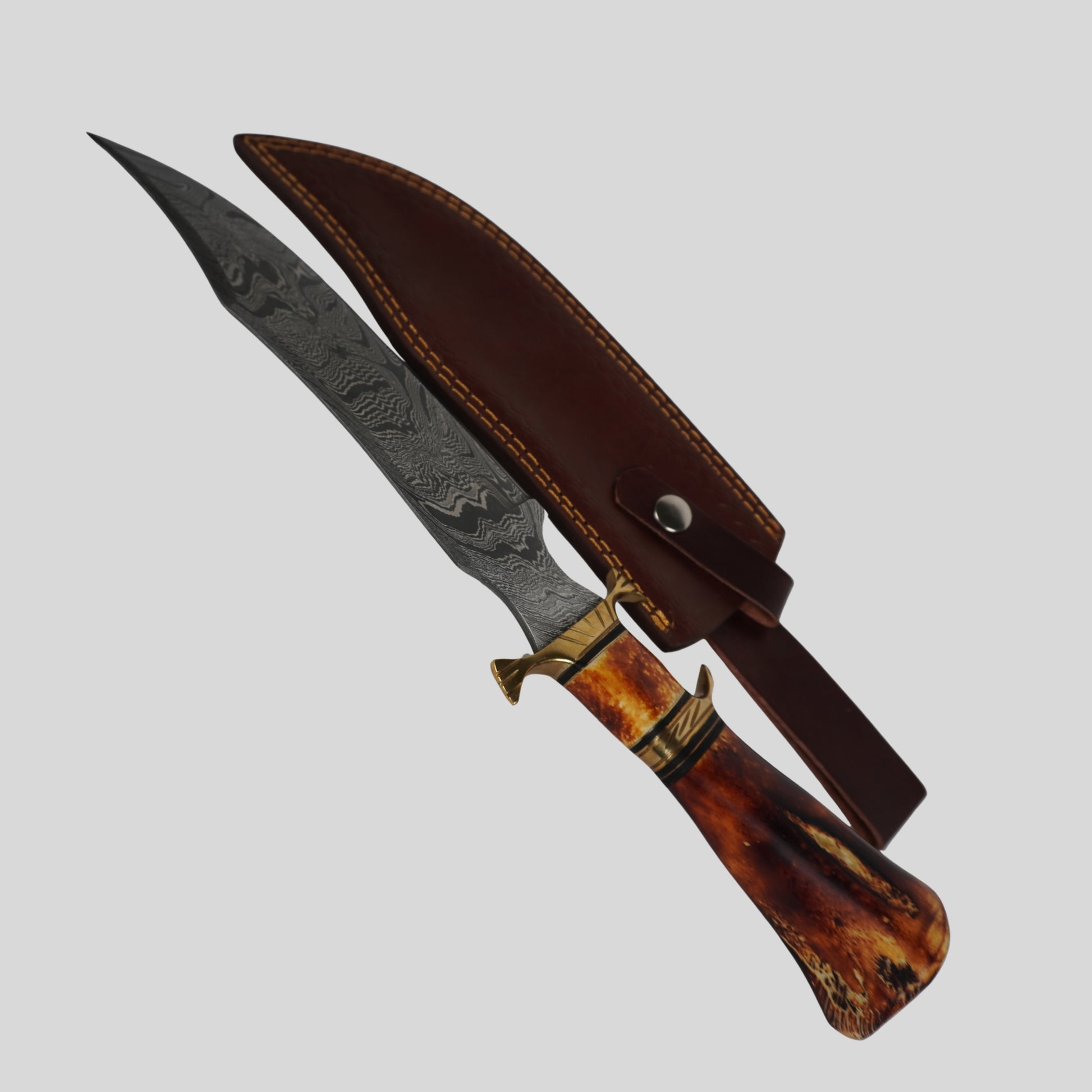 handmade damascus fixed blade knife