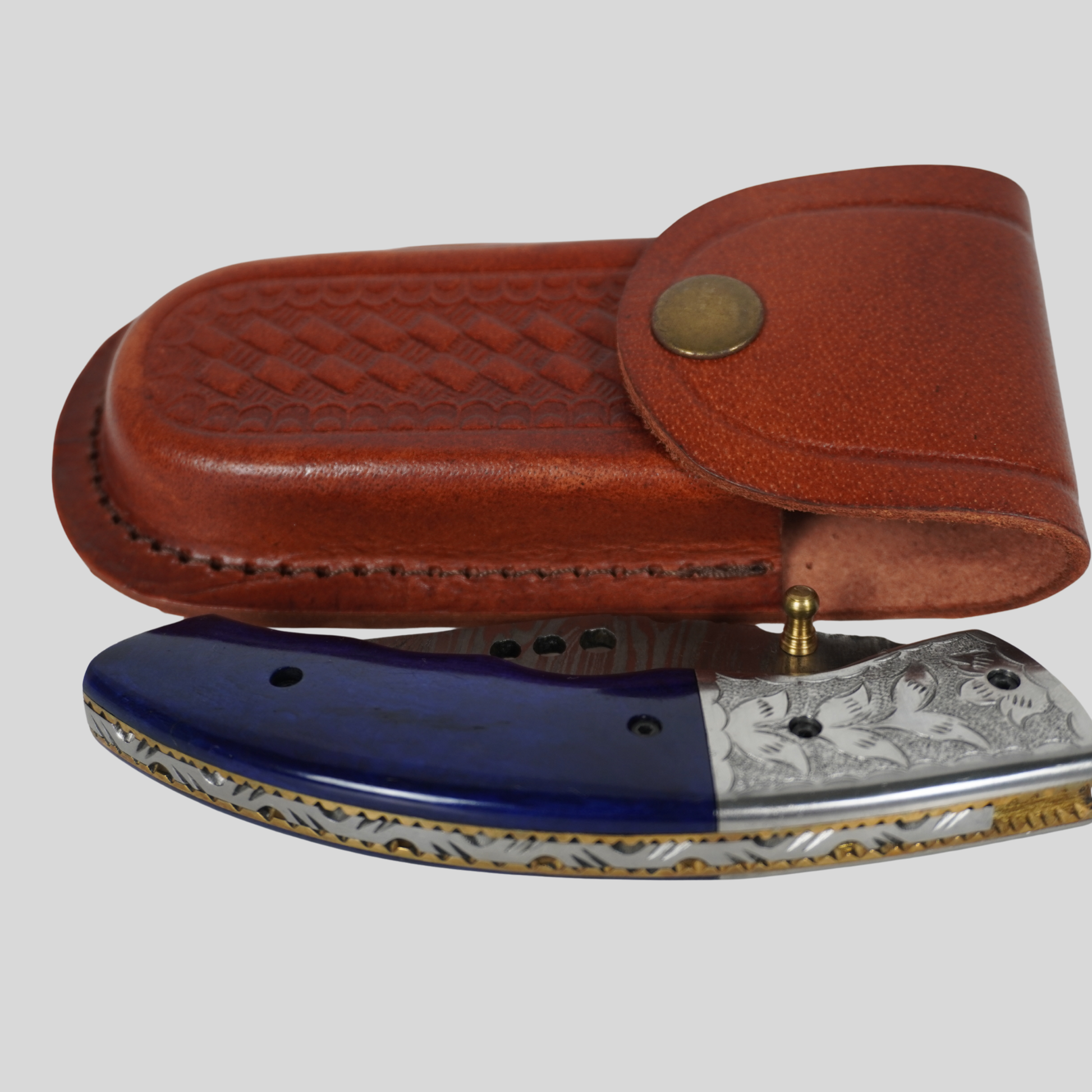 handmade damascus folding knife