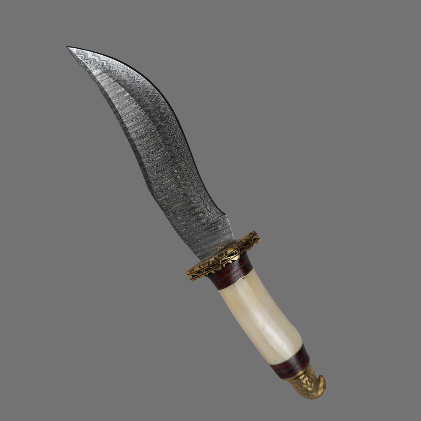 handmade damascus fixed blade knife