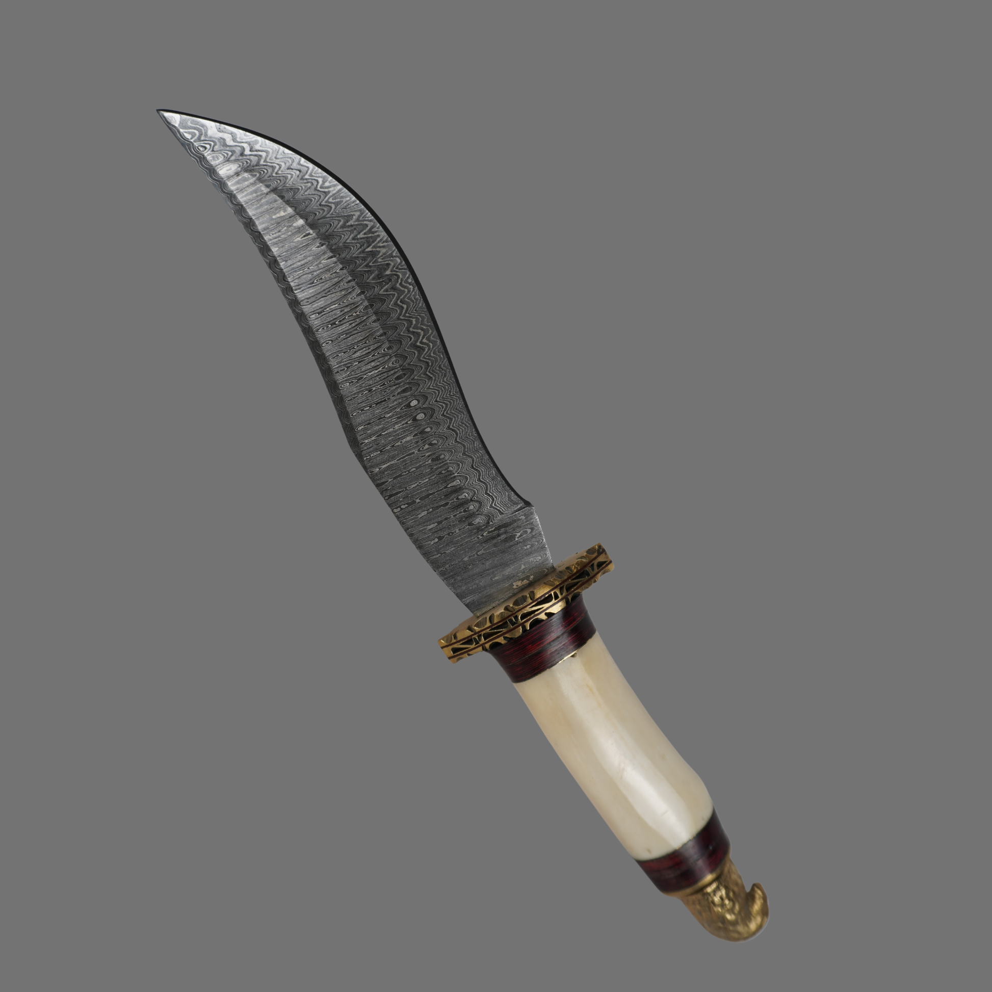 handmade damascus fixed blade knife