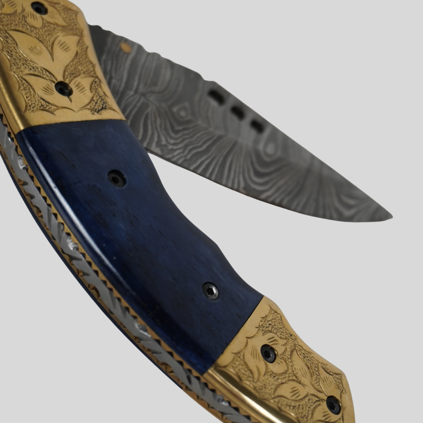 Handmade Damascus Steel Folding Knife | 4.5” Blade | 512-Layer Twist Pattern | Stone Handle | Leather Sheath | k2gemstones