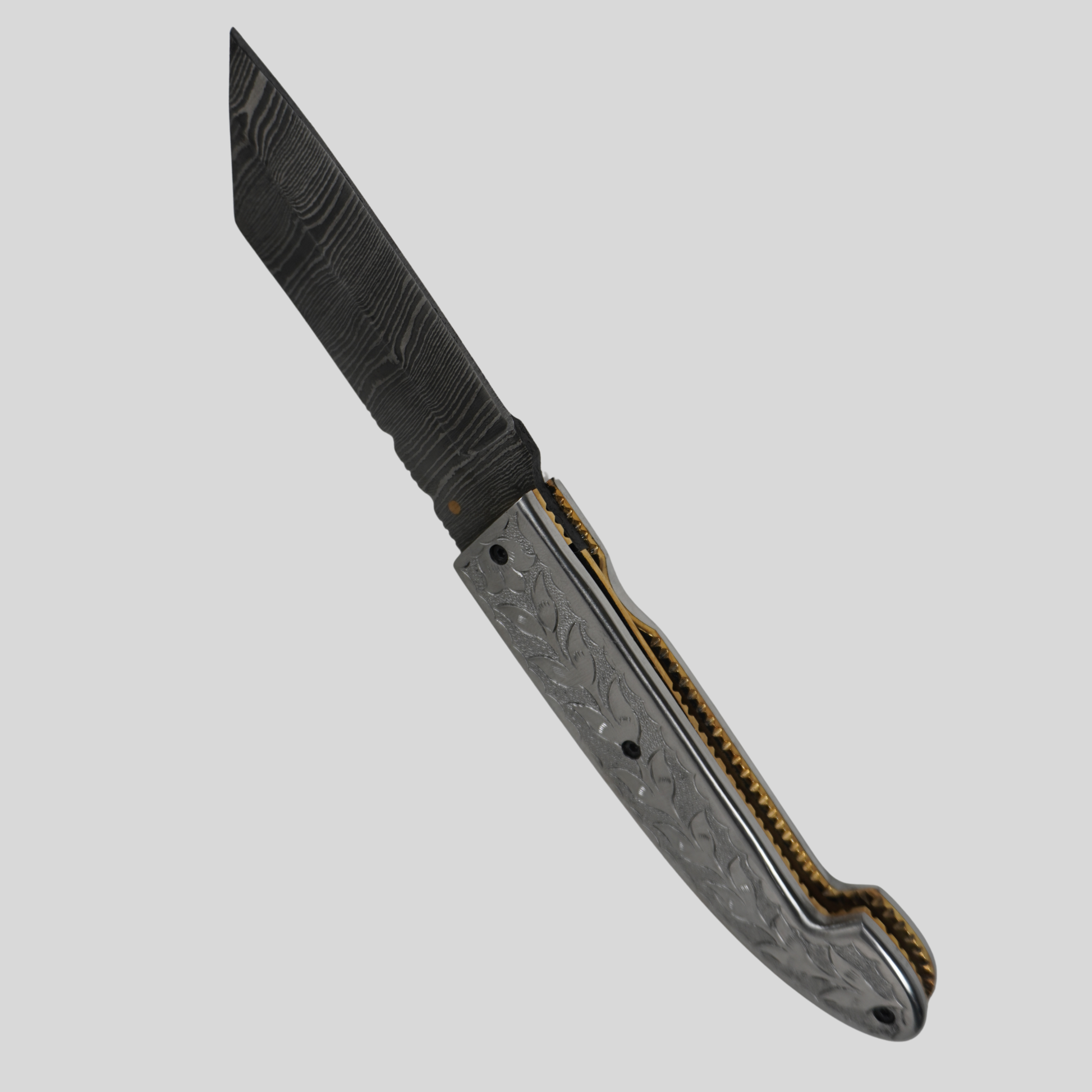 handmade damascus folding knife