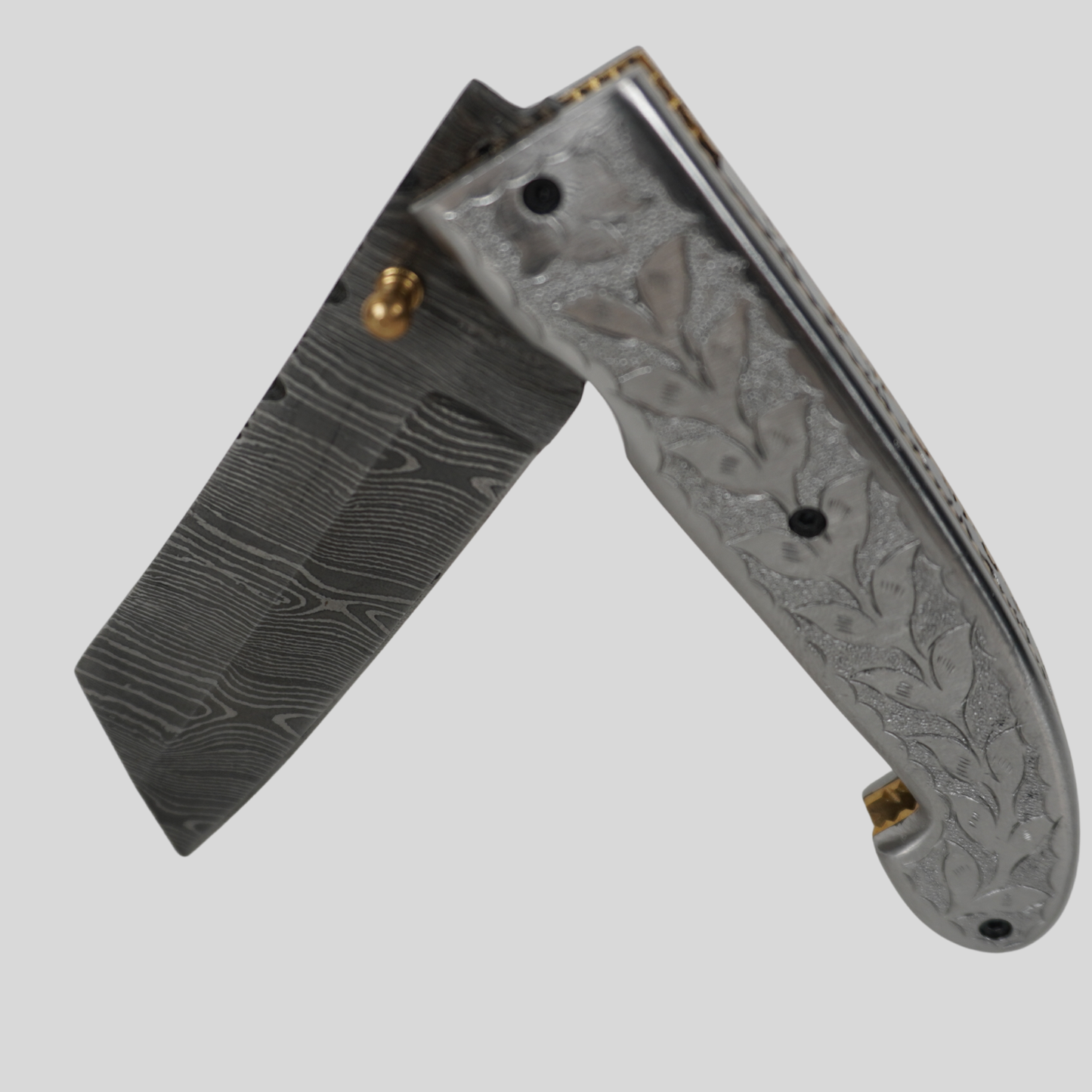handmade damascus folding knife