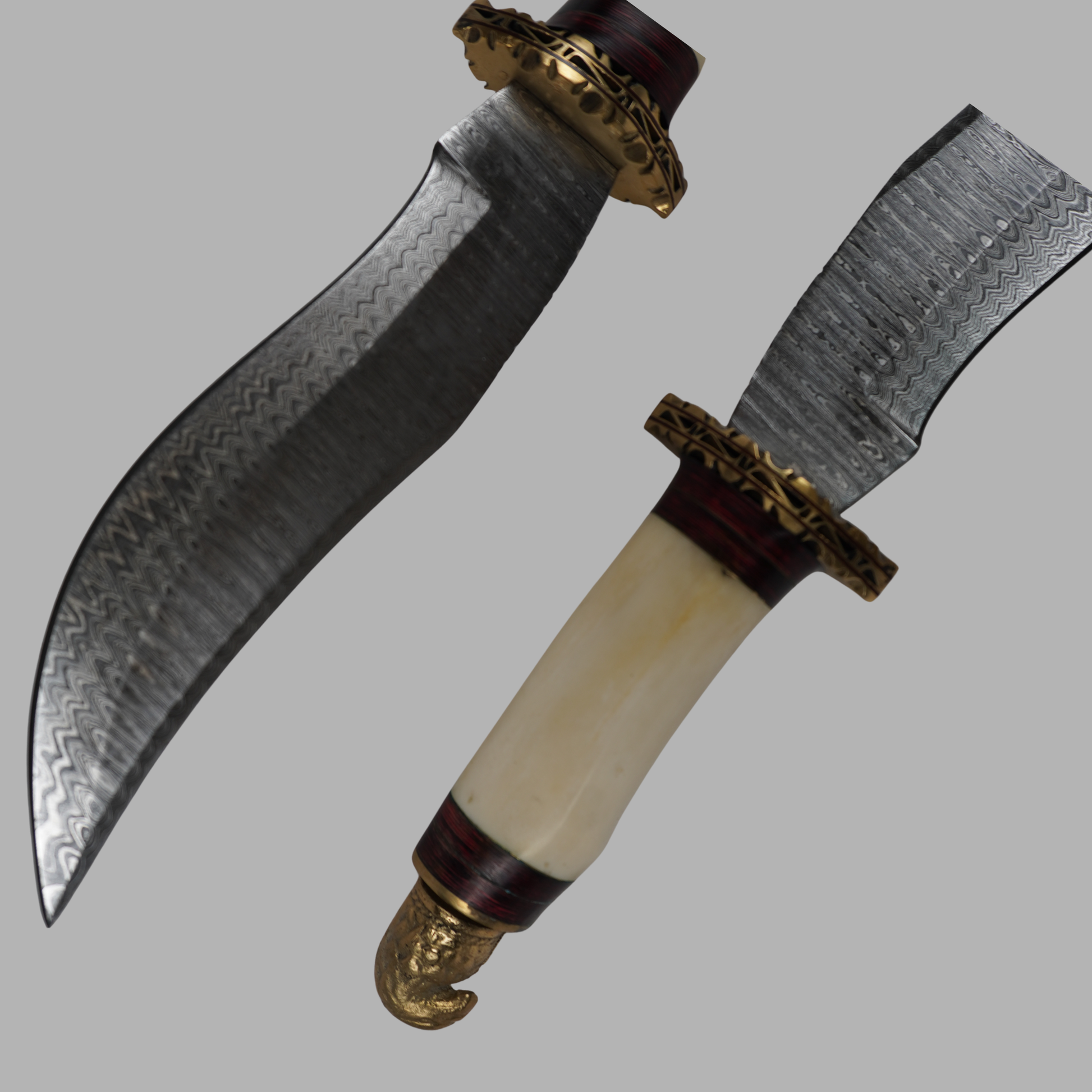 handmade damascus fixed blade knife