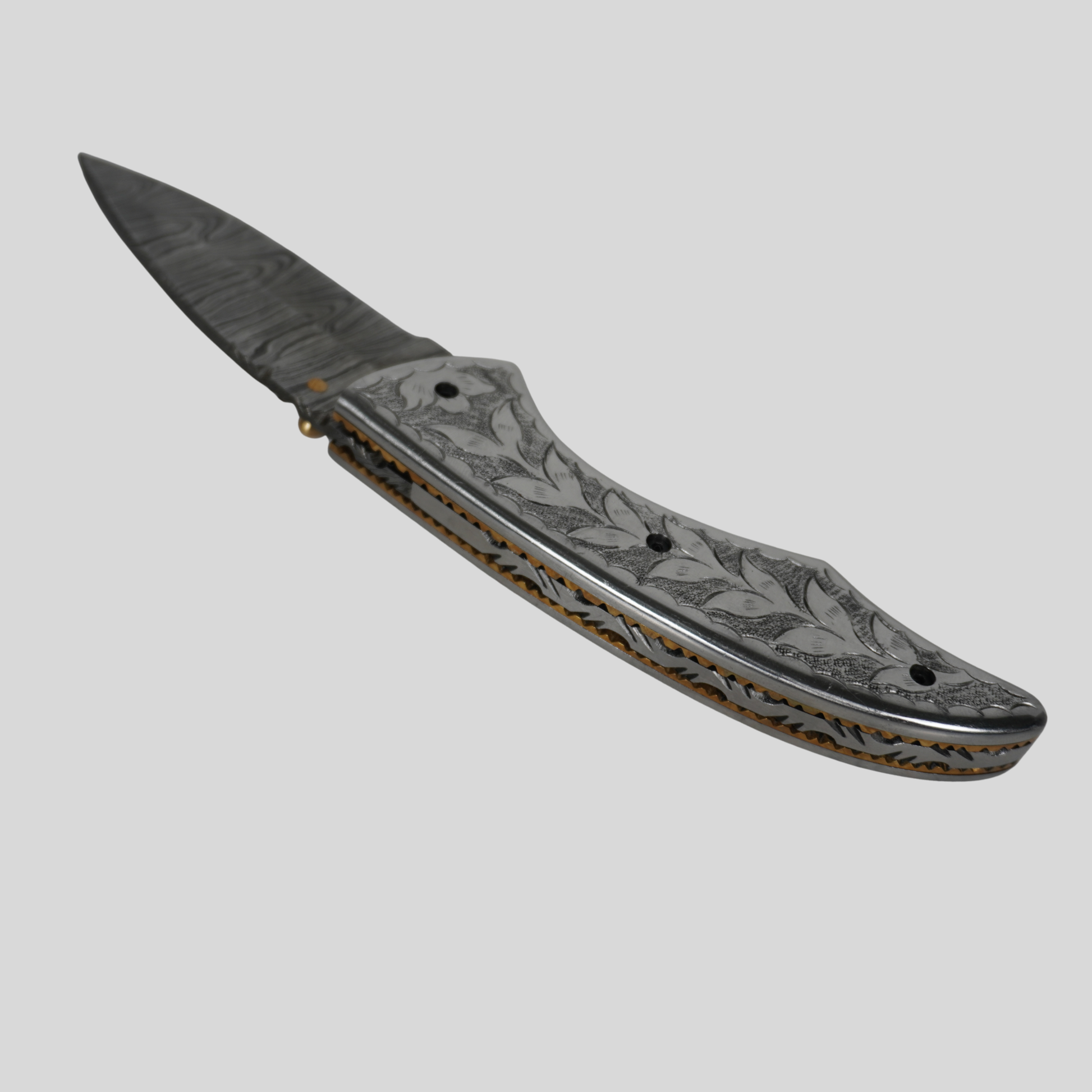 handmade damascus folding knife