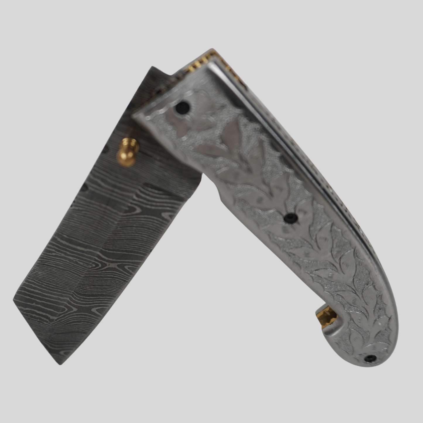 handmade damascus folding knife