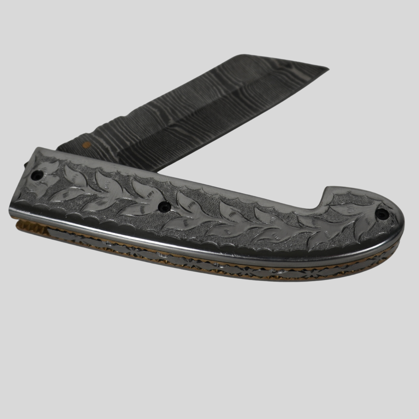 handmade damascus folding knife