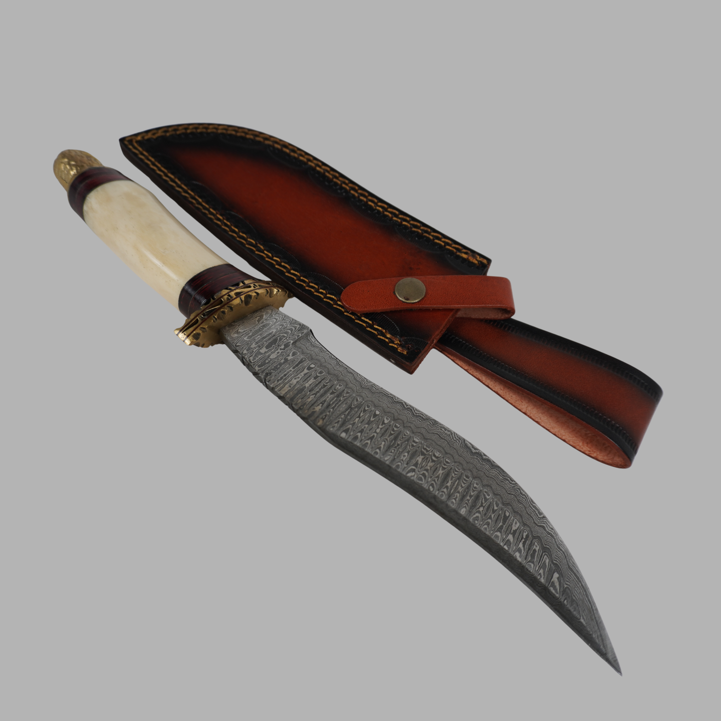 handmade damascus fixed blade knife