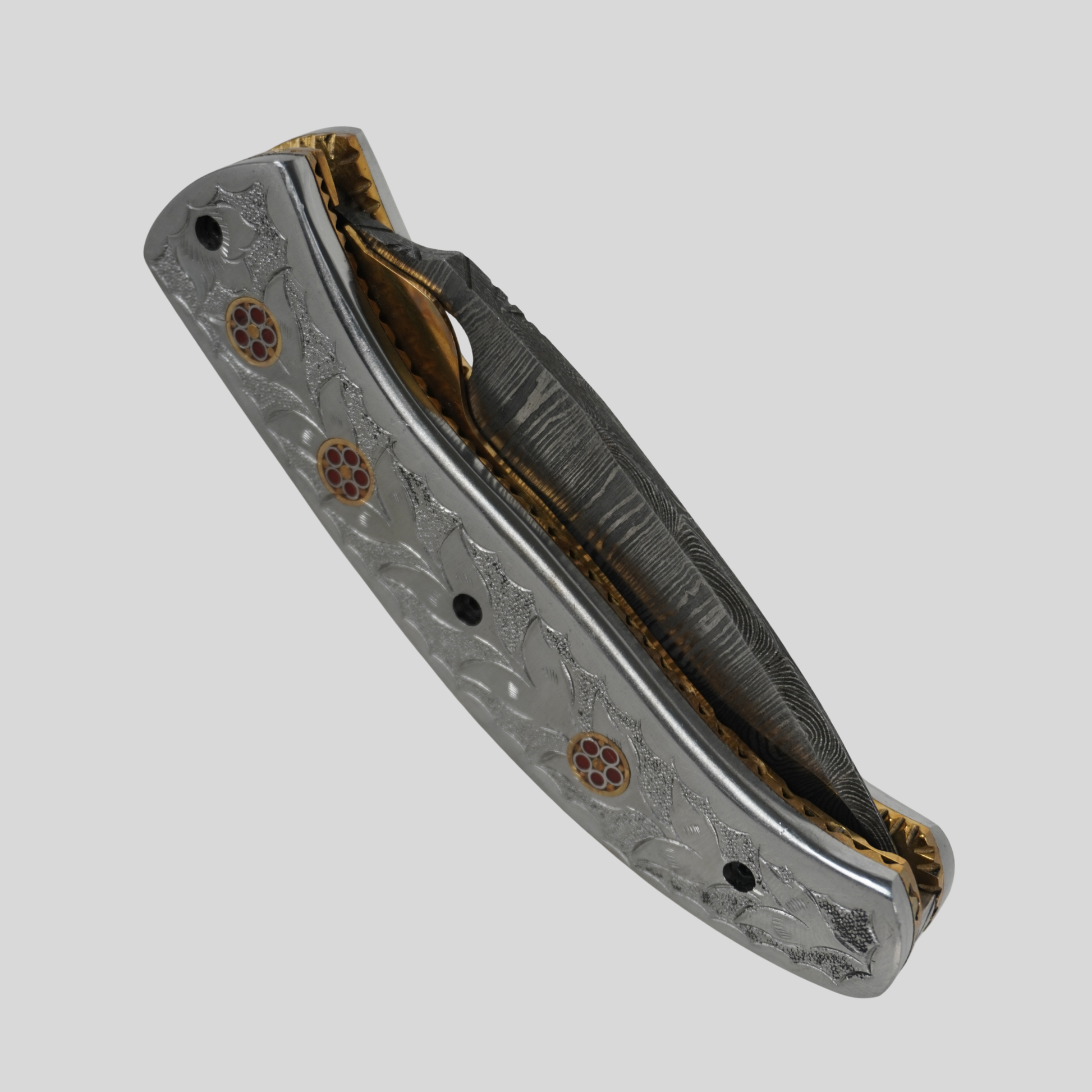 handmade damascus folding knife