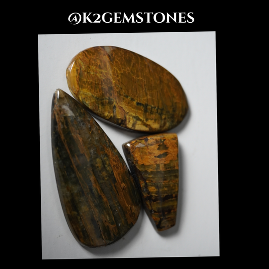 Nellite Stones Cabochons – 3 Pieces | Mixed Free Sizes 17–45mm | Natural Gemstones | Hand-Selected & High Polish Finish | By k2gemstones
