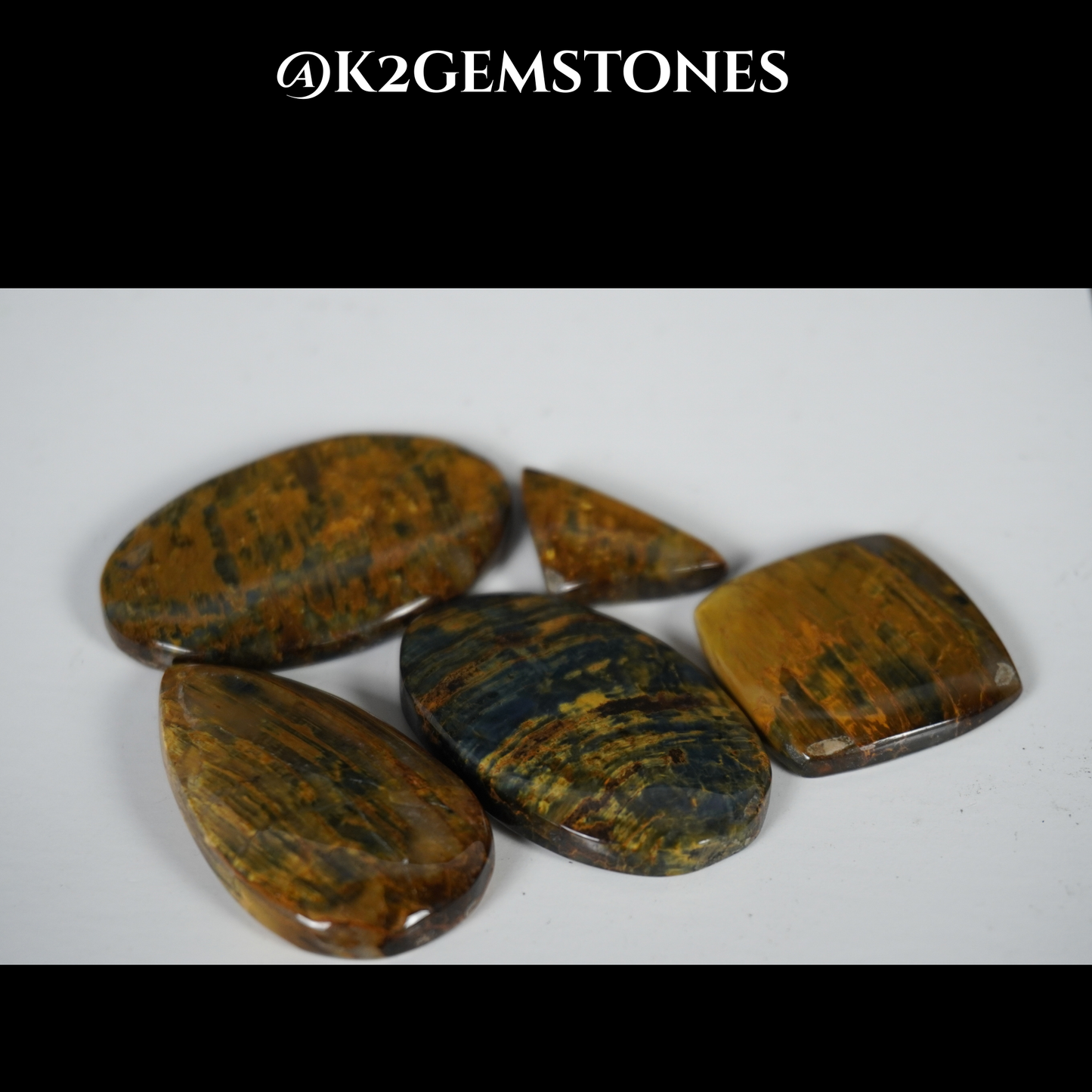 Nellite Stone Cabochons – 5 Pieces | Natural Gemstone | Mixed Free Sizes | Jewelry Making Supplies by K2Gemstones