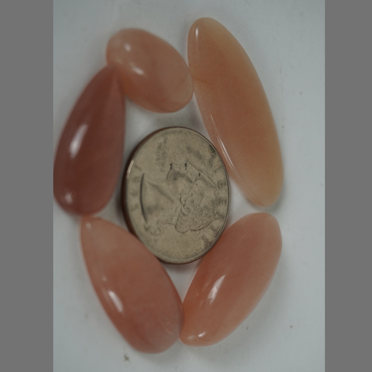Peach moonstone cabochons