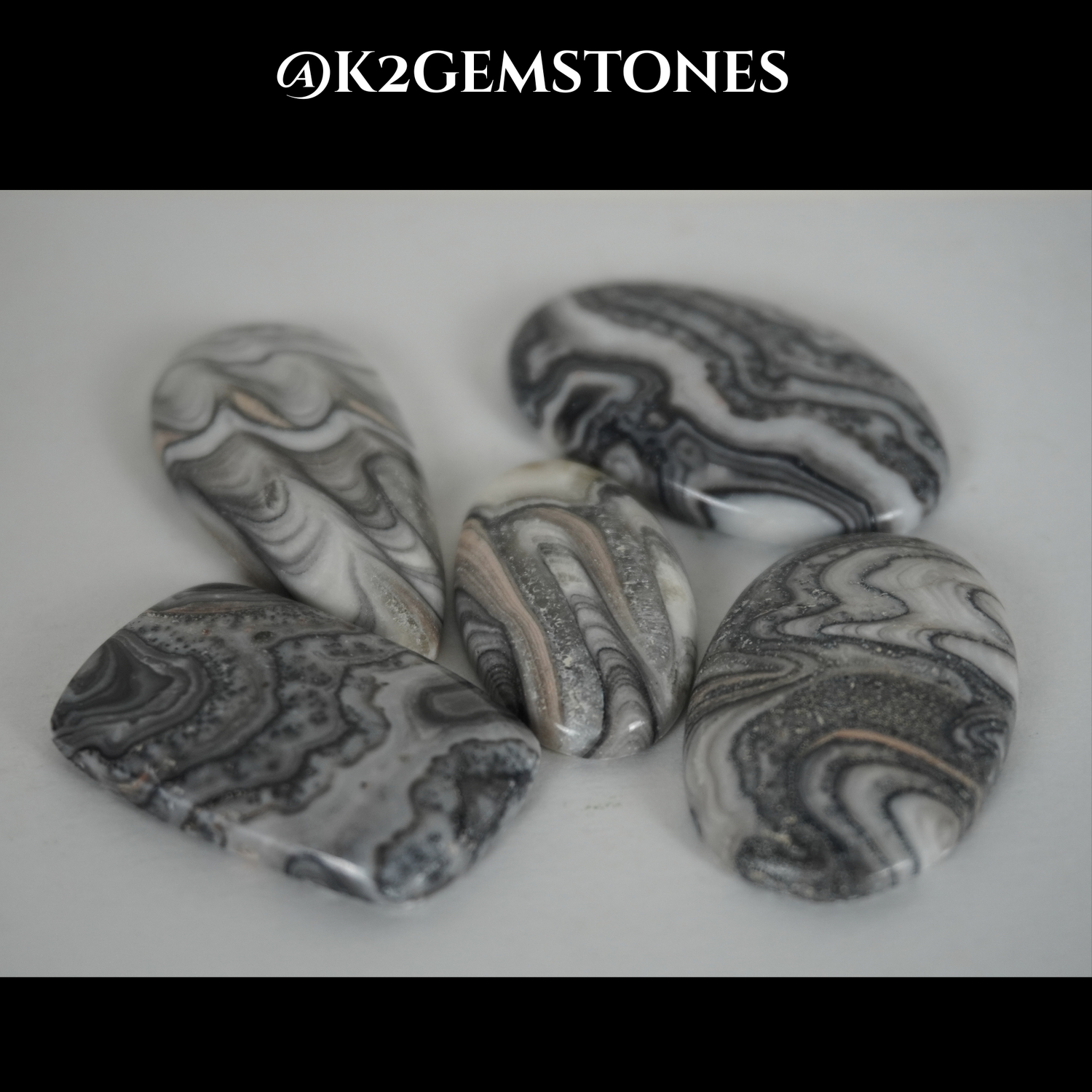 Zebra Calcite cabochons