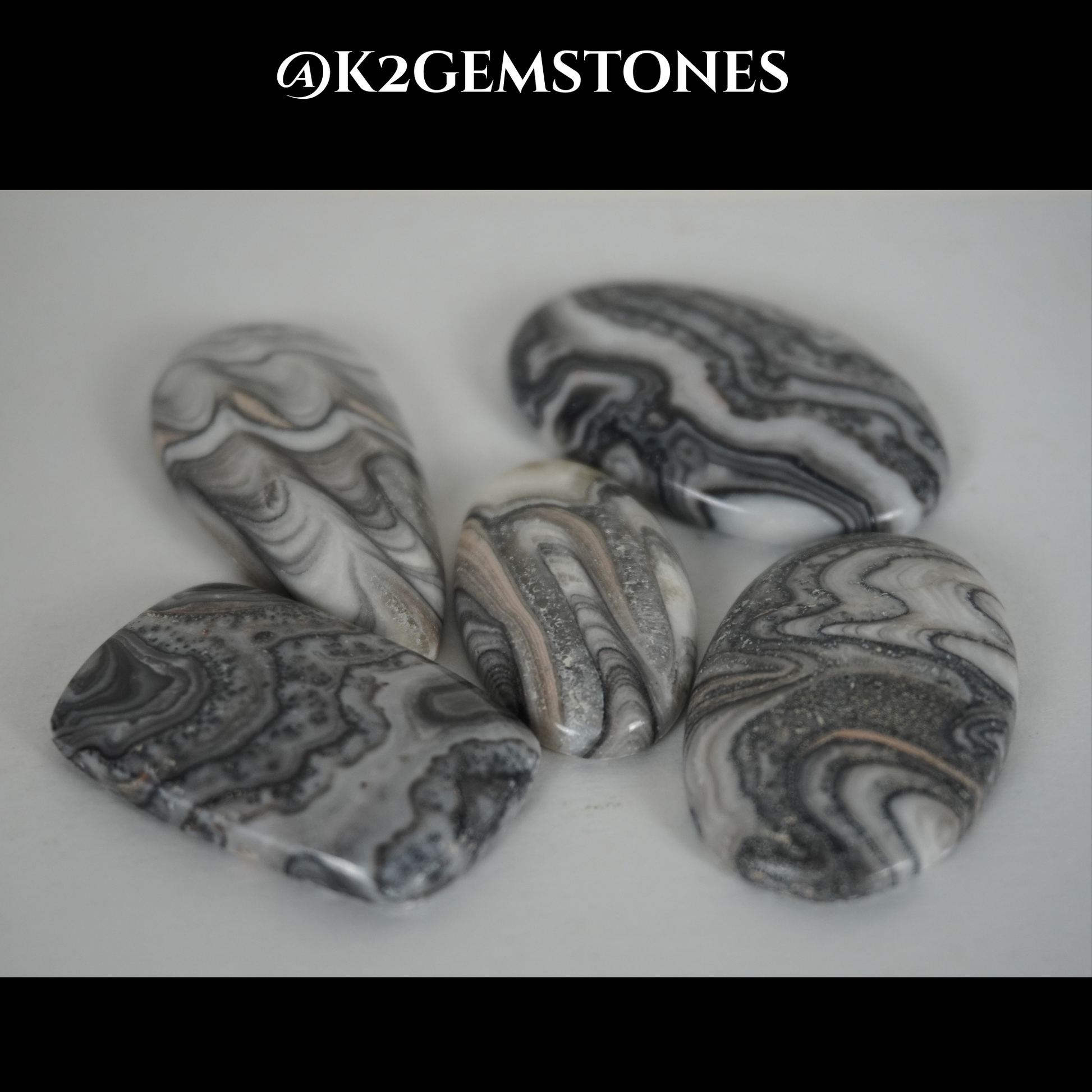 Zebra Calcite cabochons