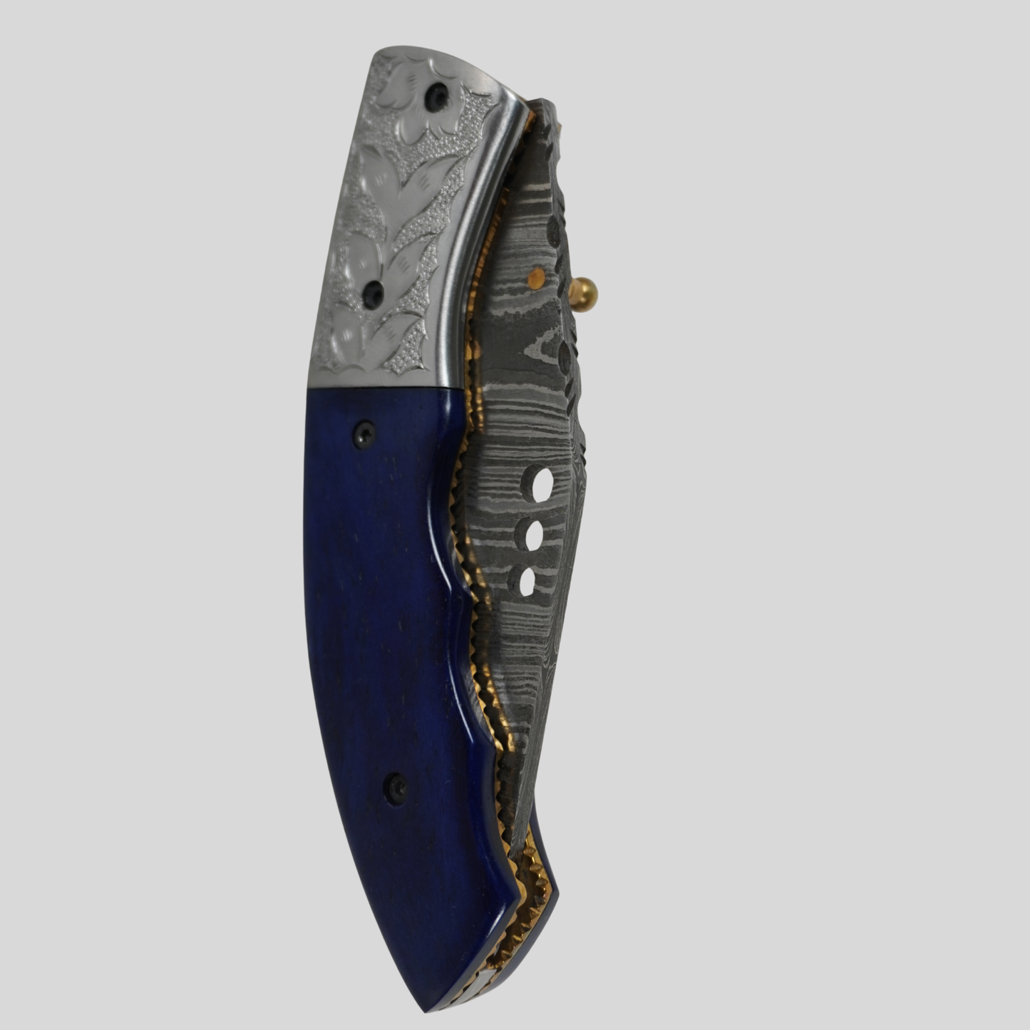 handmade damascus folding knife