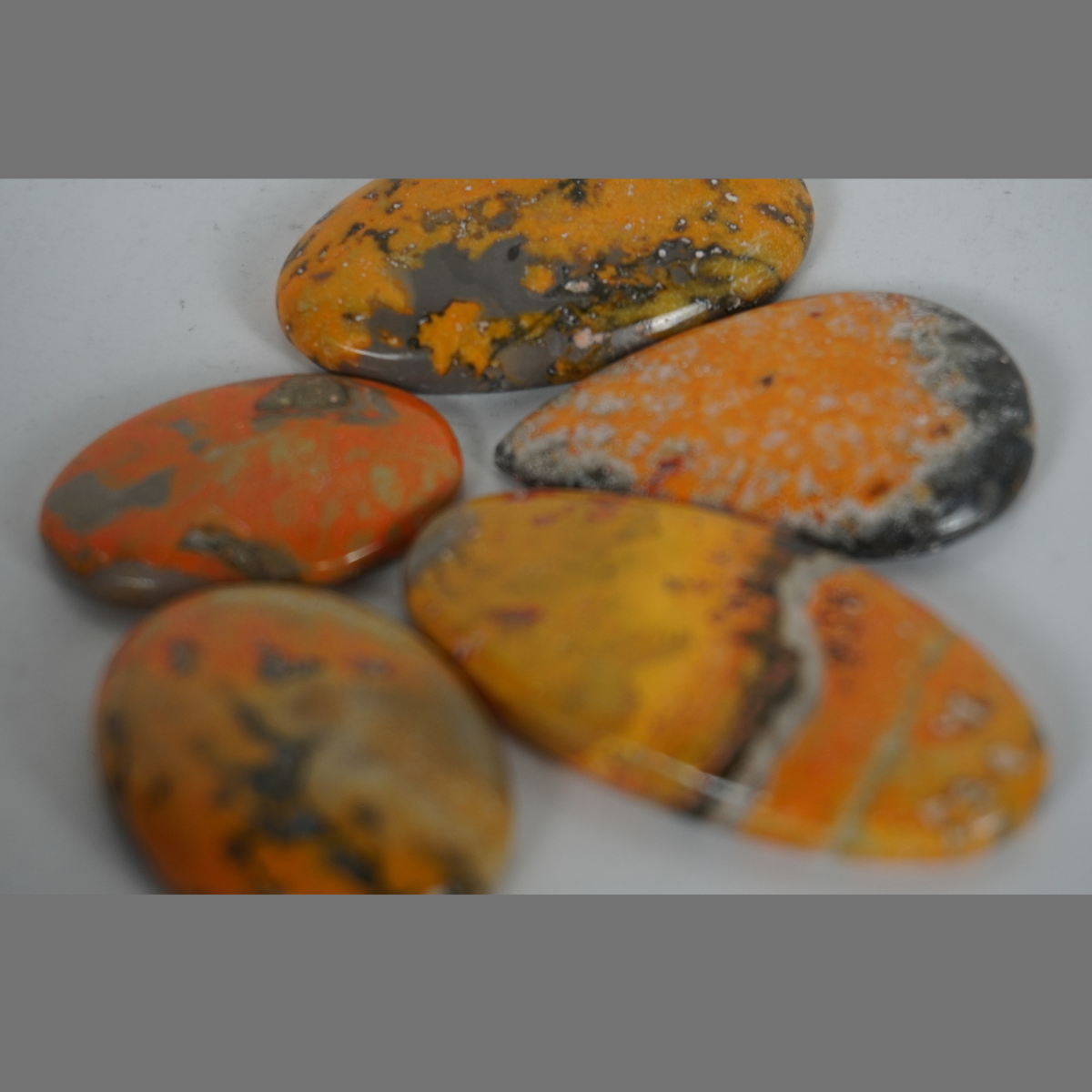 Bumble bee jasper cabochons