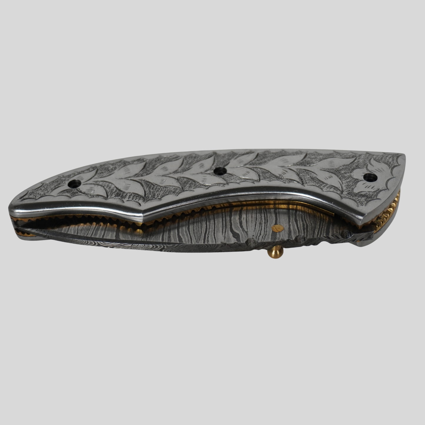 handmade damascus folding knife