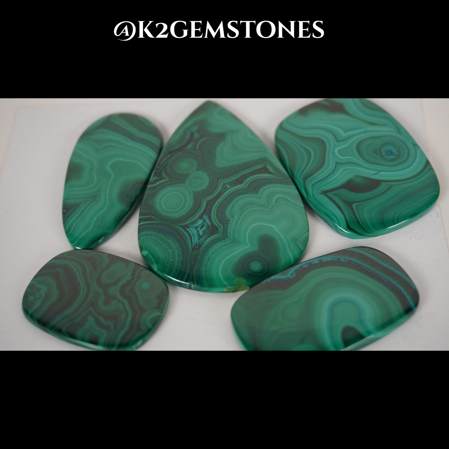 Malachite cabochons