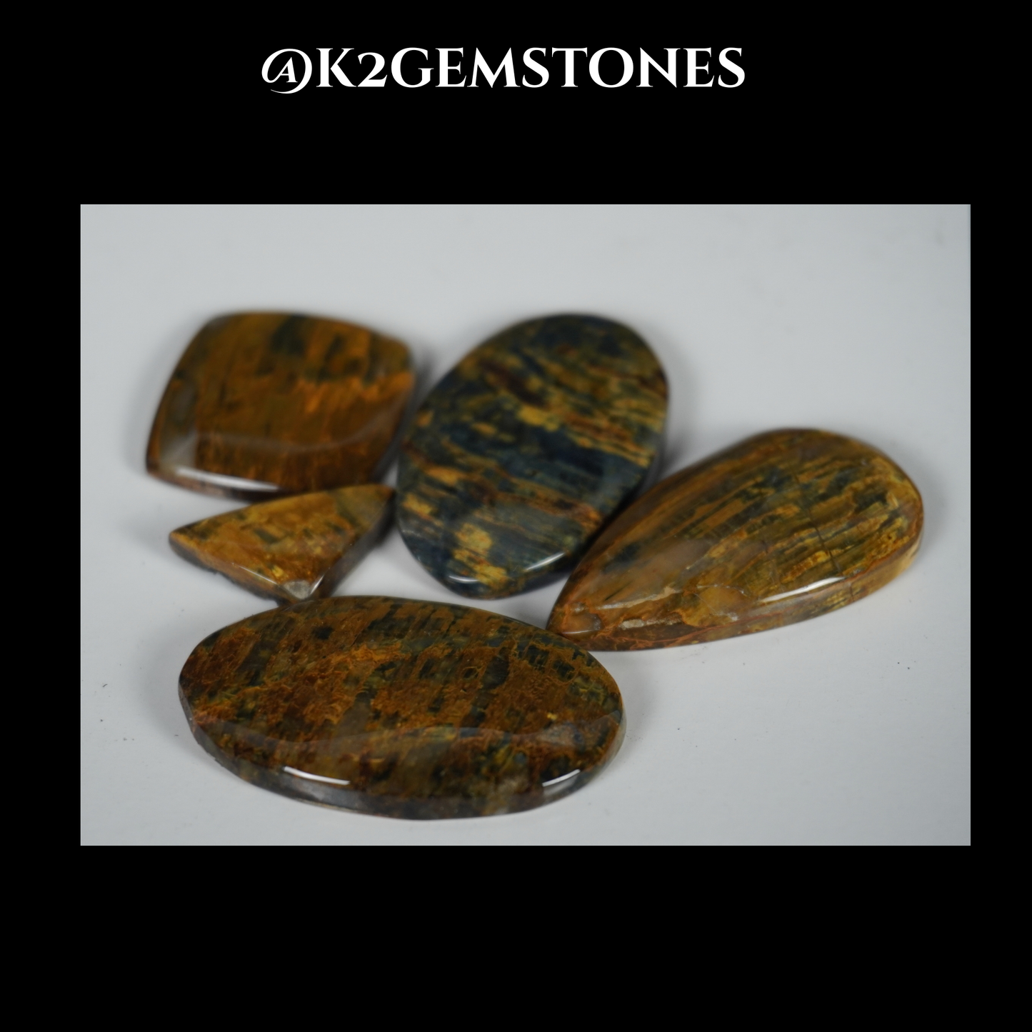 Nellite Stone Cabochons – 5 Pieces | Natural Gemstone | Mixed Free Sizes | Jewelry Making Supplies by K2Gemstones