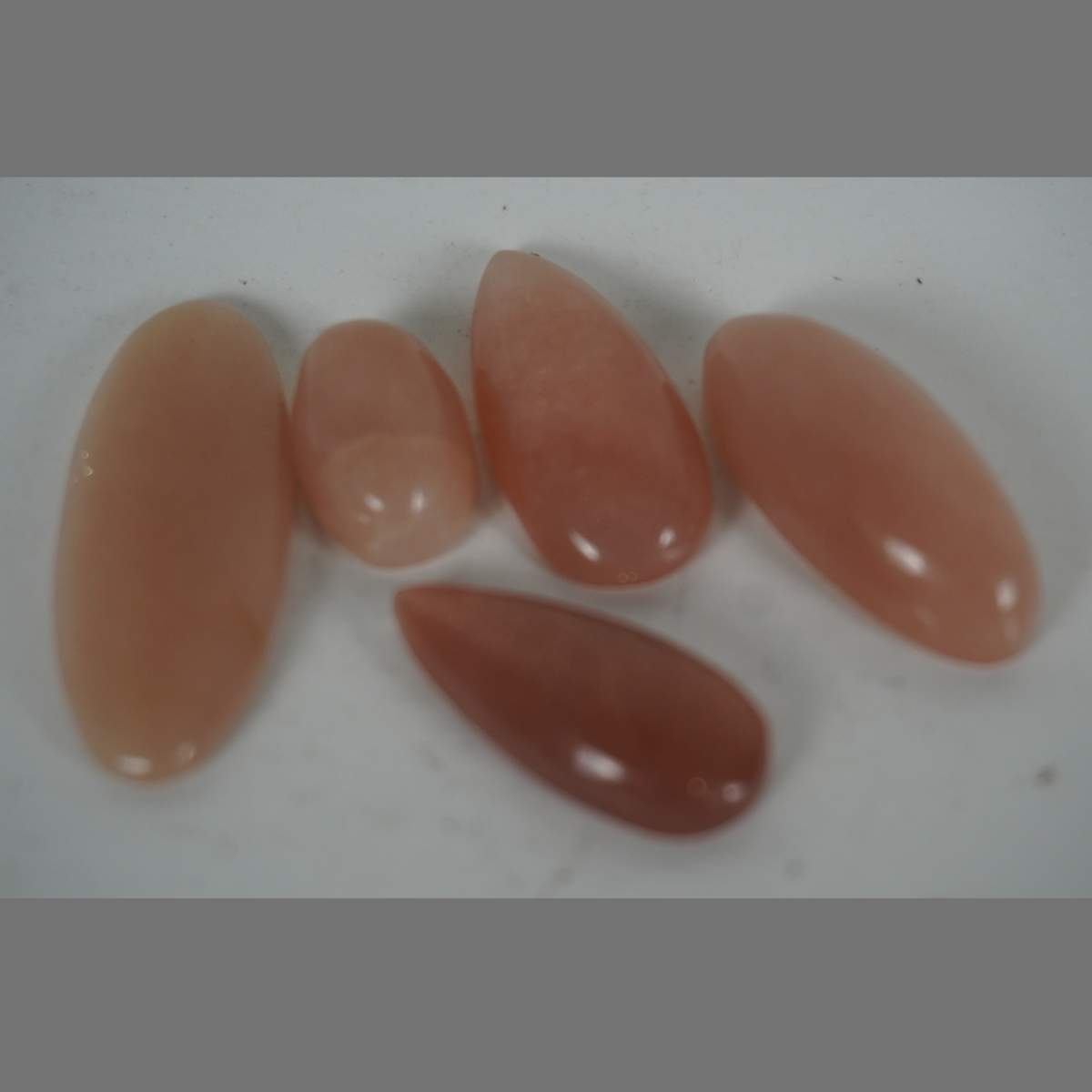 Peach moonstone cabochons
