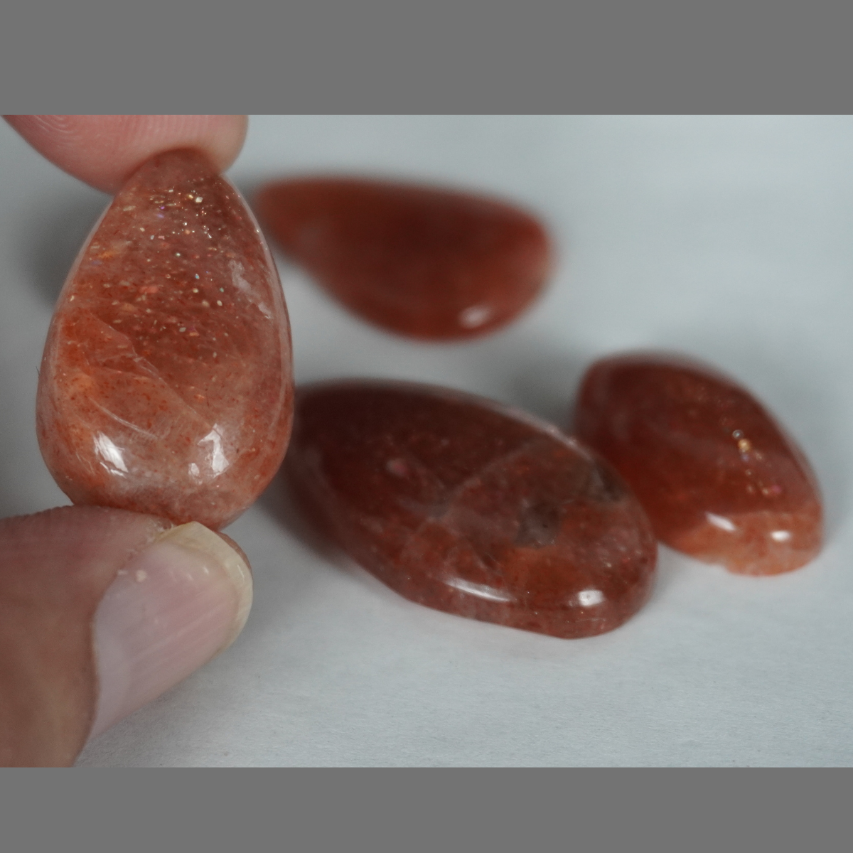 Sunstone cabochons