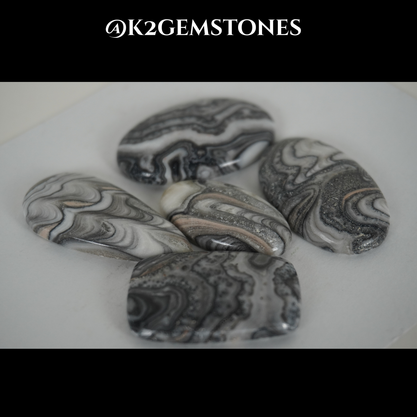 Zebra Calcite cabochons