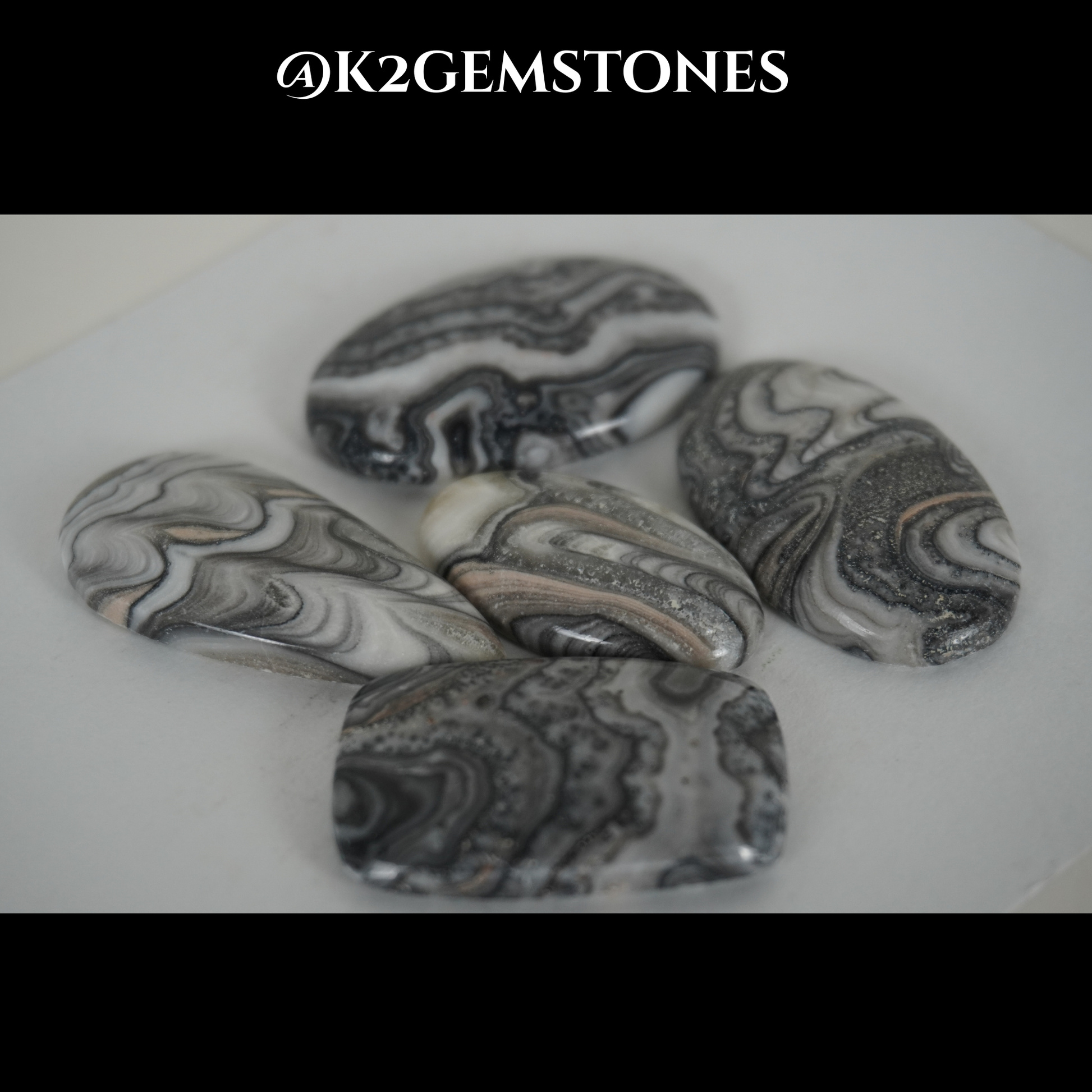 Zebra Calcite cabochons