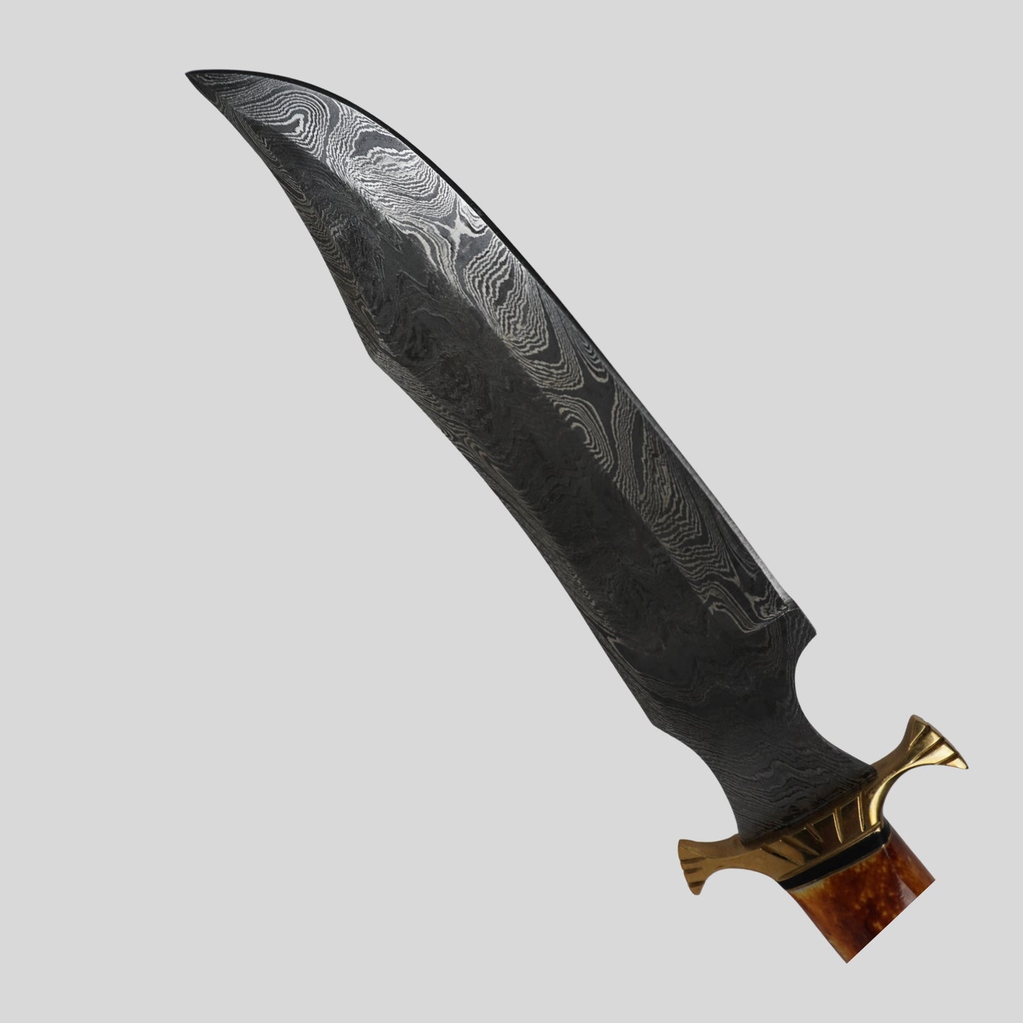 handmade damascus fixed blade knife