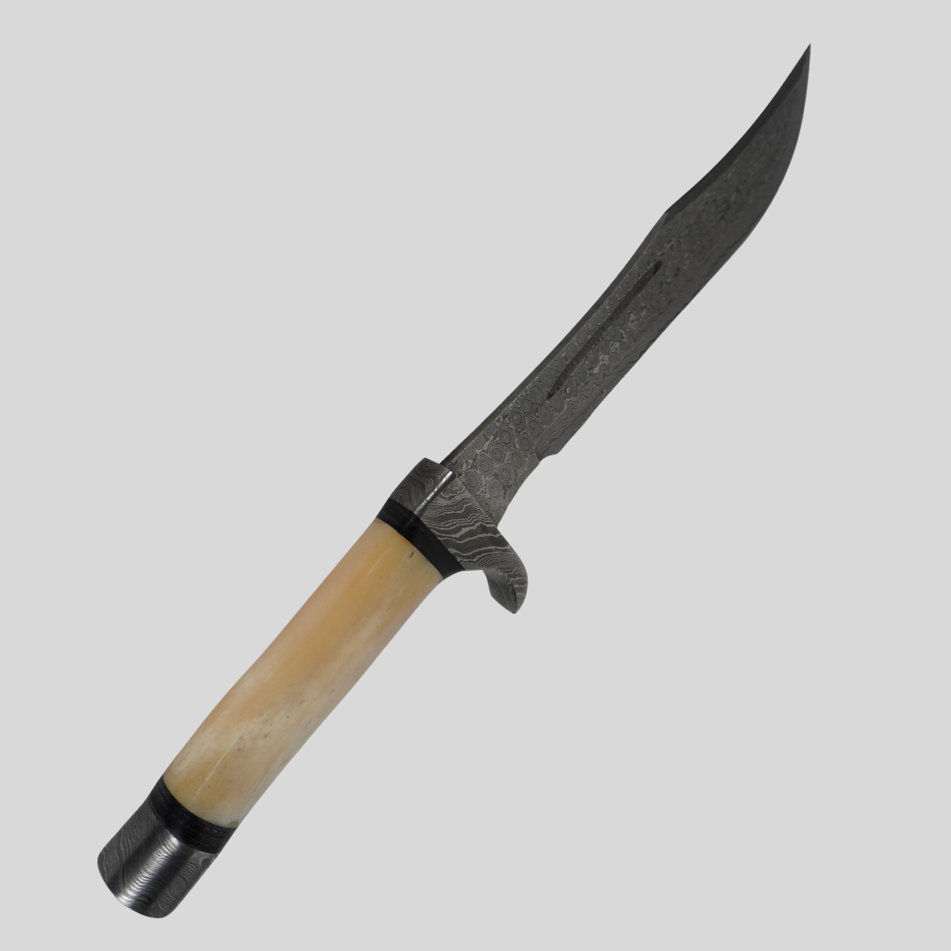 Extra-large handmade Damascus steel fixed blade knife