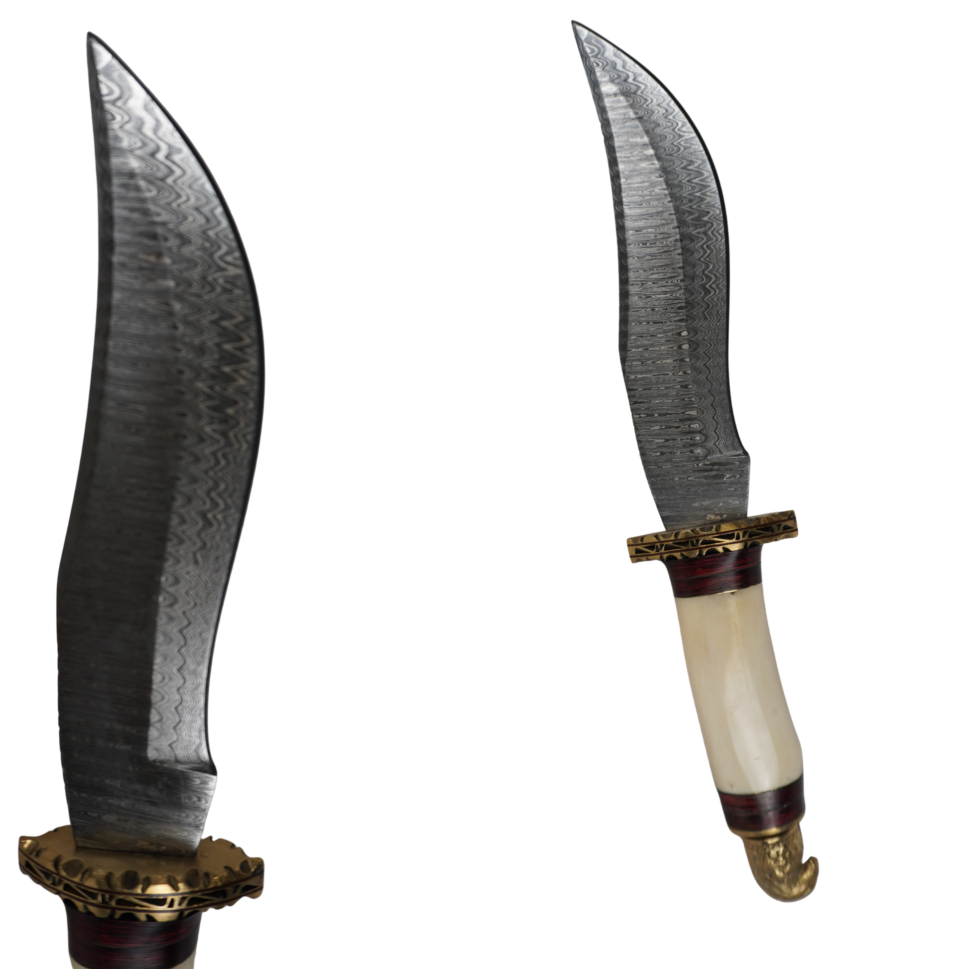 handmade damascus fixed blade knife