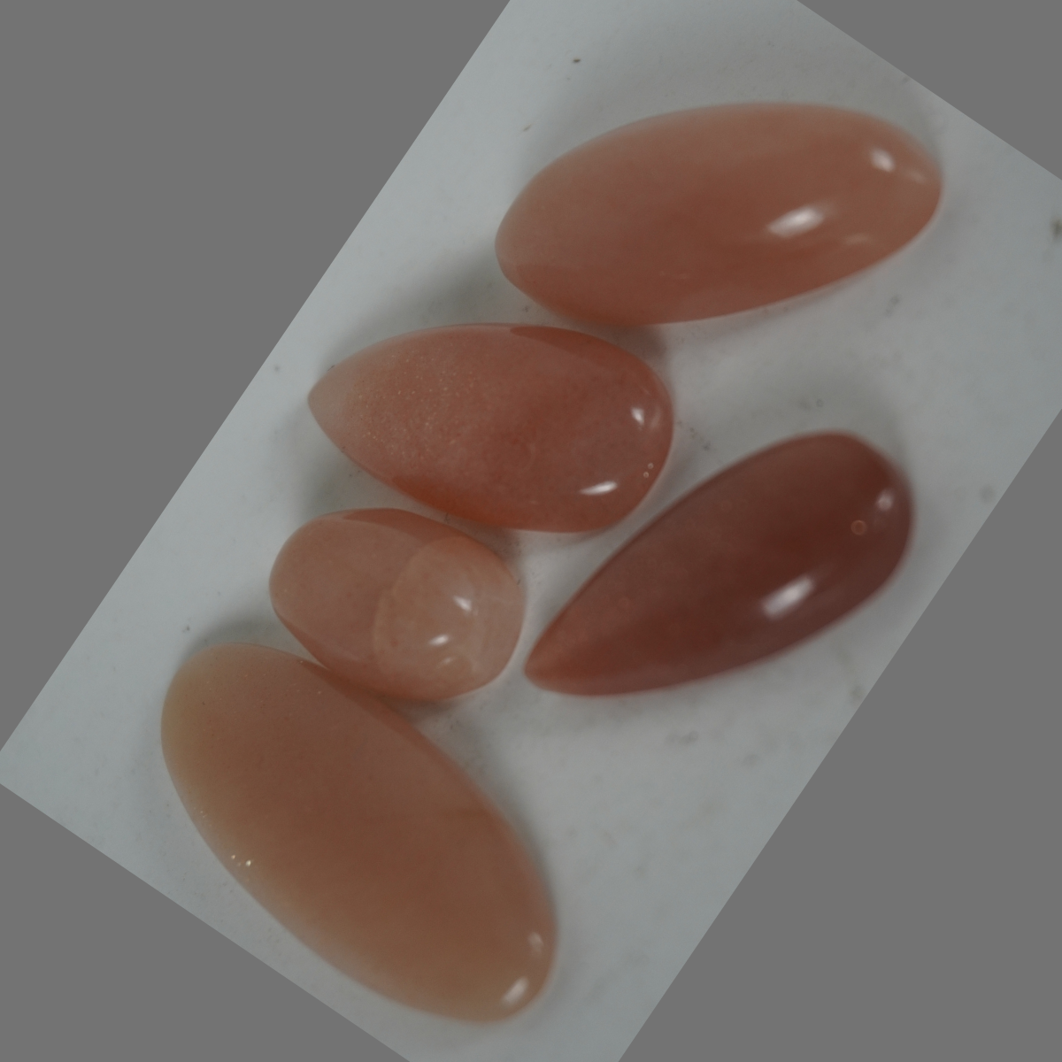 Peach moonstone cabochons