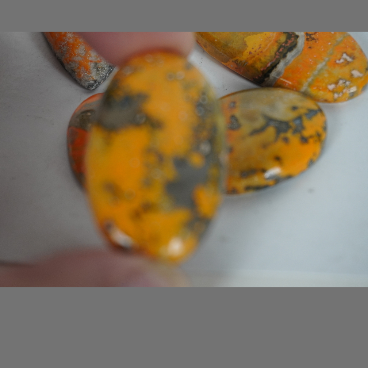 Bumble bee jasper cabochons
