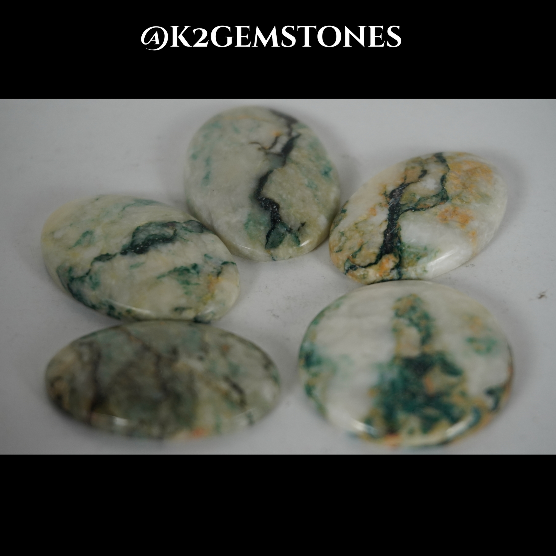Mariposite cabochons