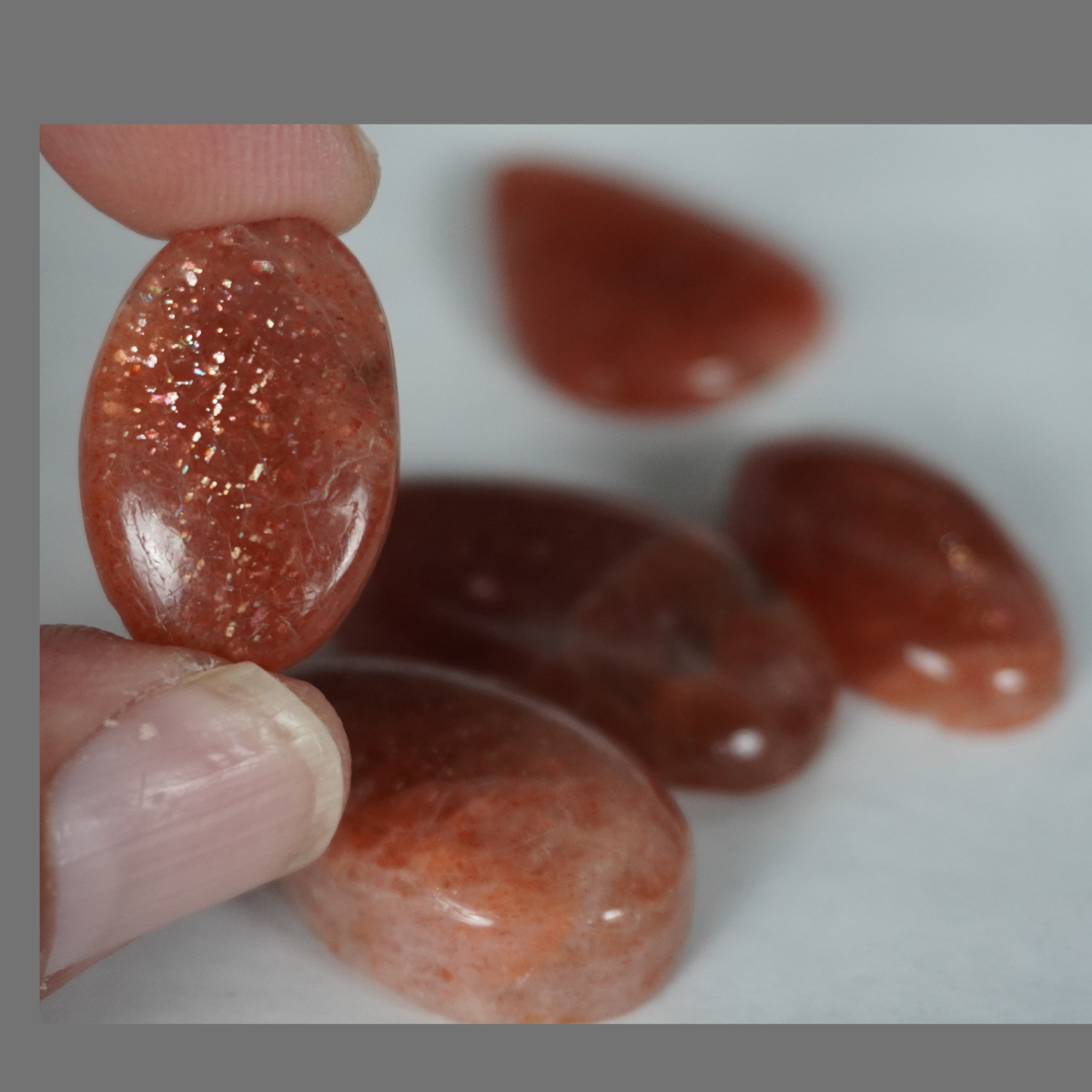 Sunstone cabochons