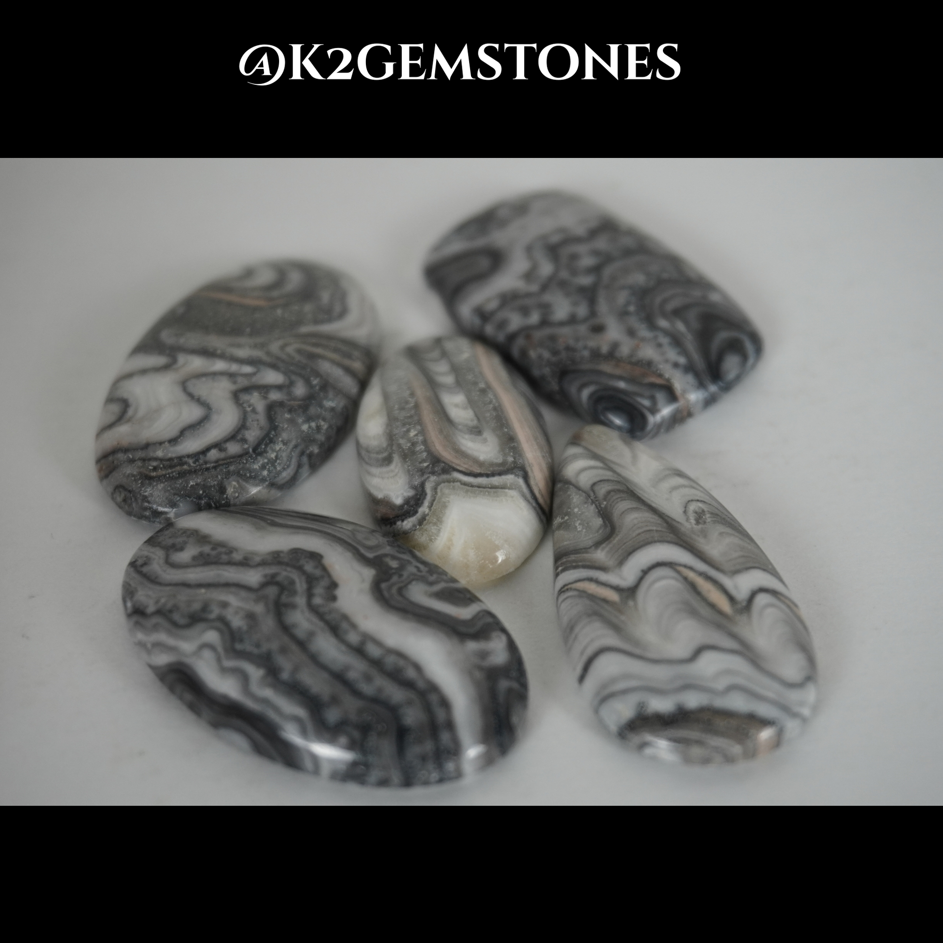 Zebra Calcite cabochons