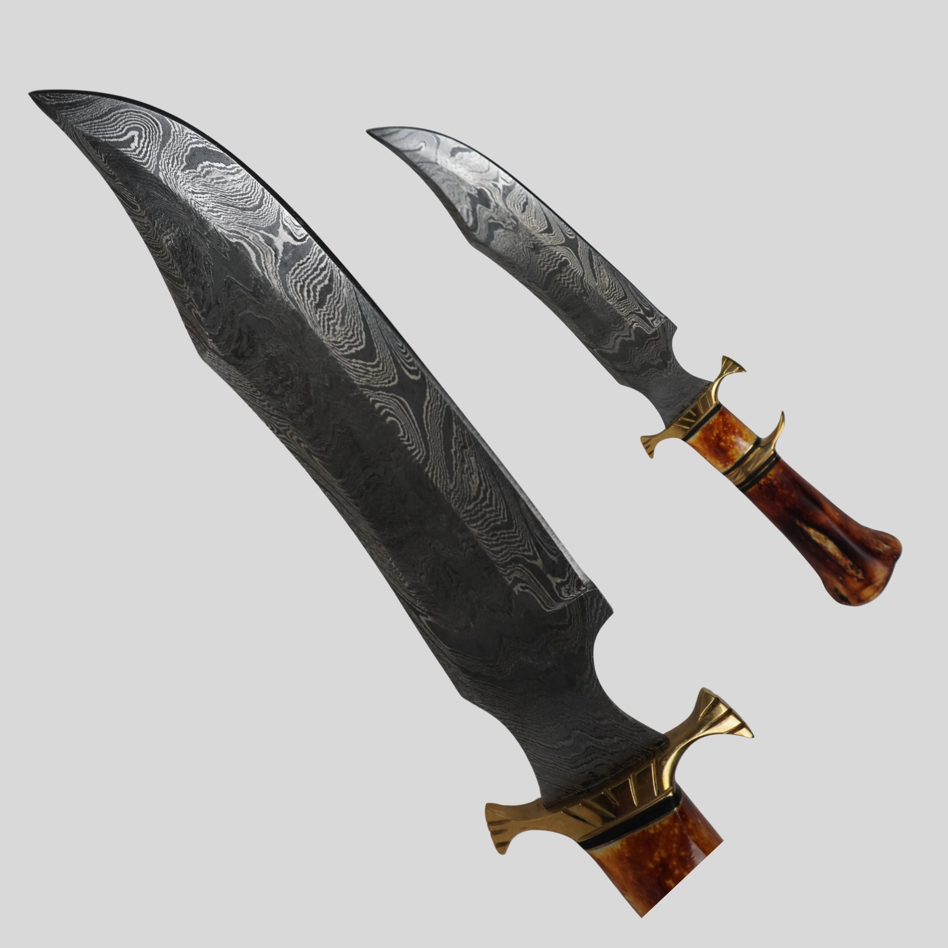 handmade damascus fixed blade knife