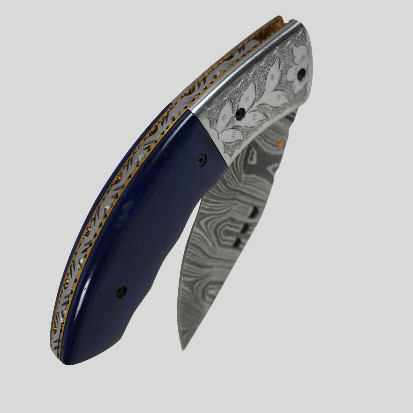 handmade damascus folding knife